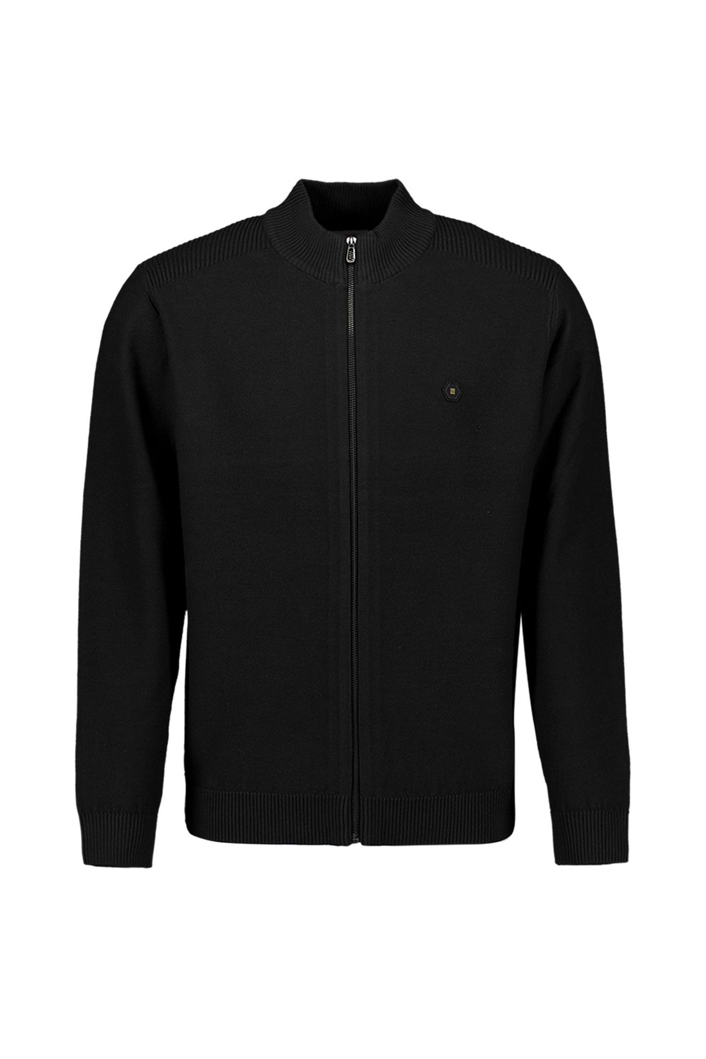 PULLOVER FULL ZIP SHOULDER DETAIL BLACK 1