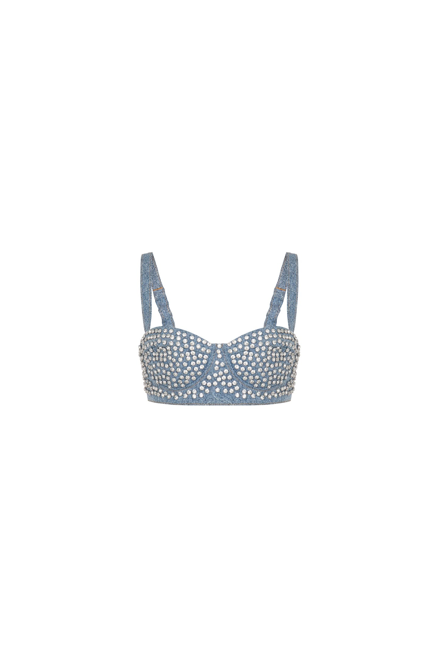 DENIM BRALETTE WITH RHINESTONES BLUE 3