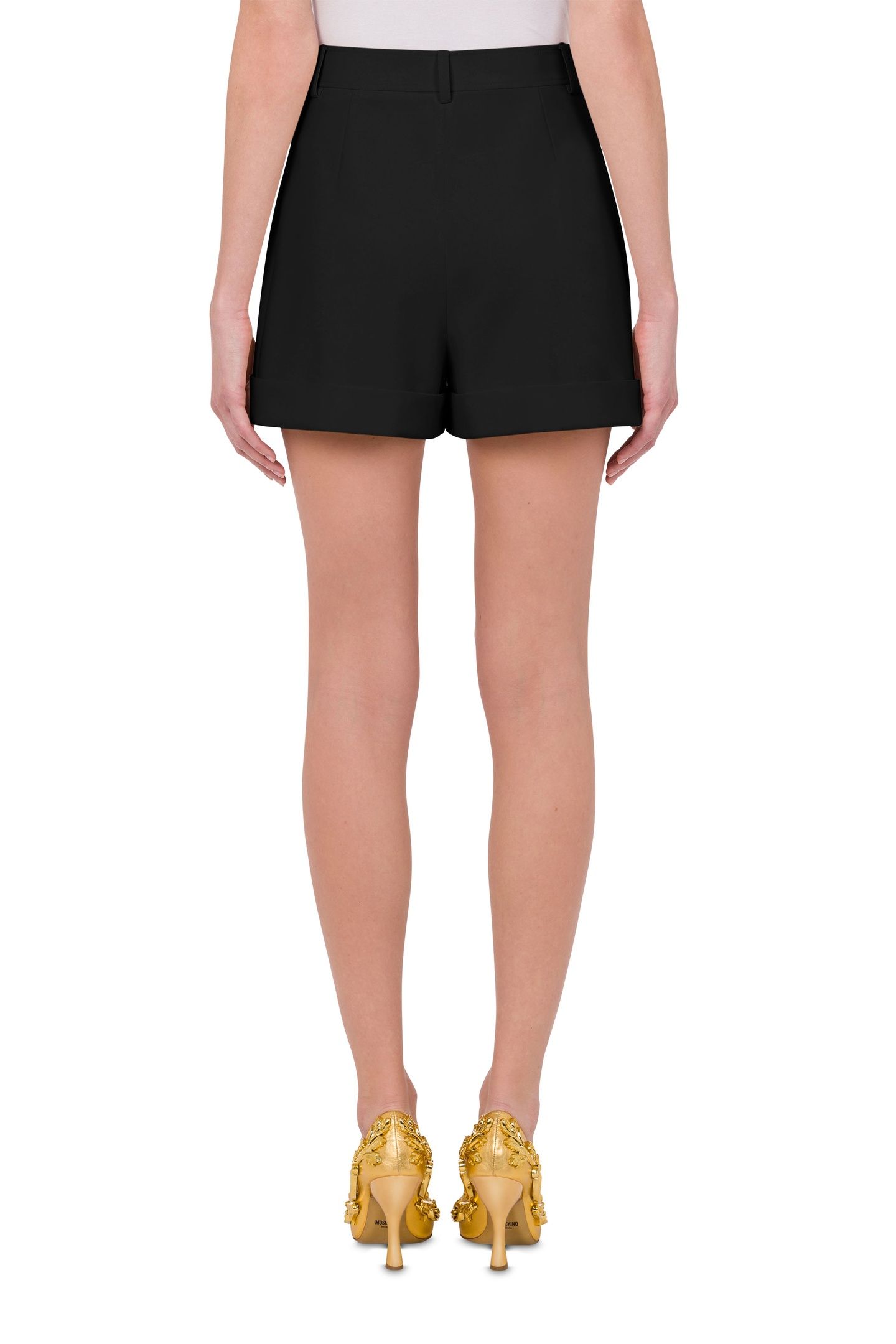 SHORTS IN CREPE FAUCET DETAILS BLACK 2