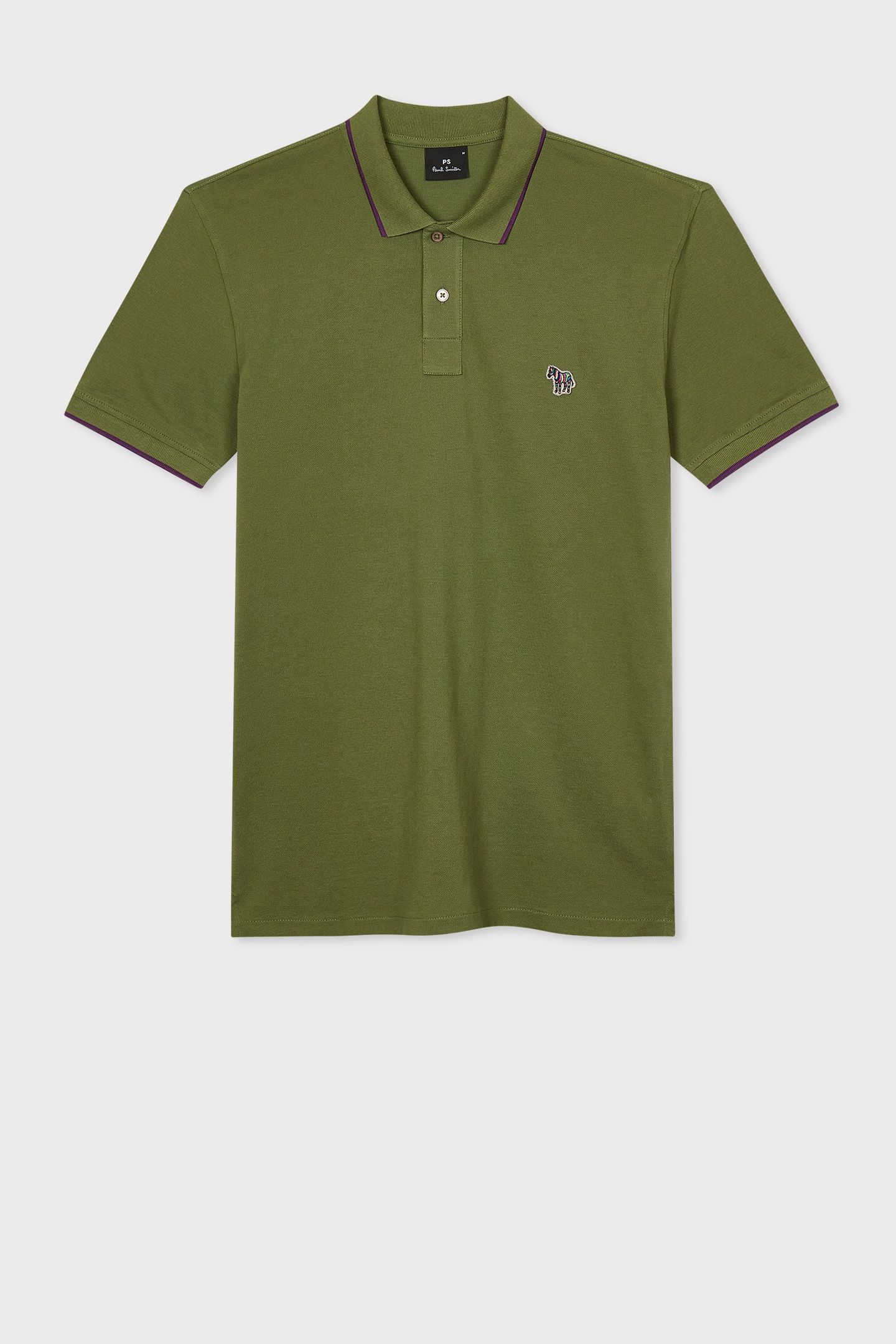 MENS SLIM POLO SS ZEB BADGE LT GREYISH GREEN 3