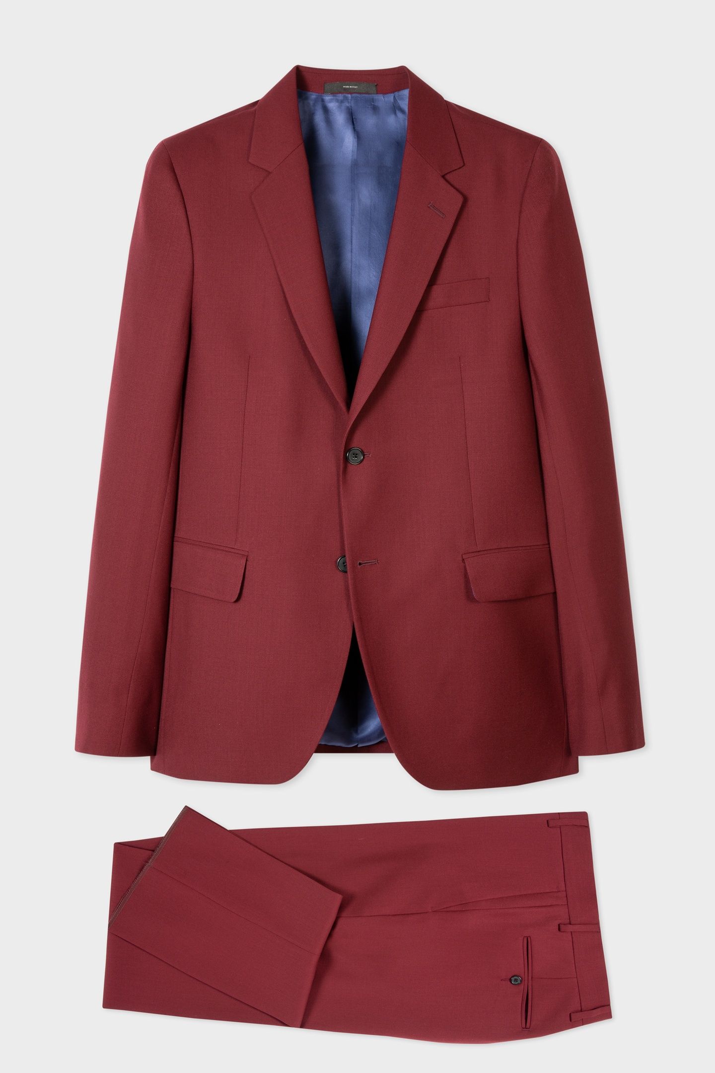 GENTS 2 BUTTON SUIT DARK RED ALT 2