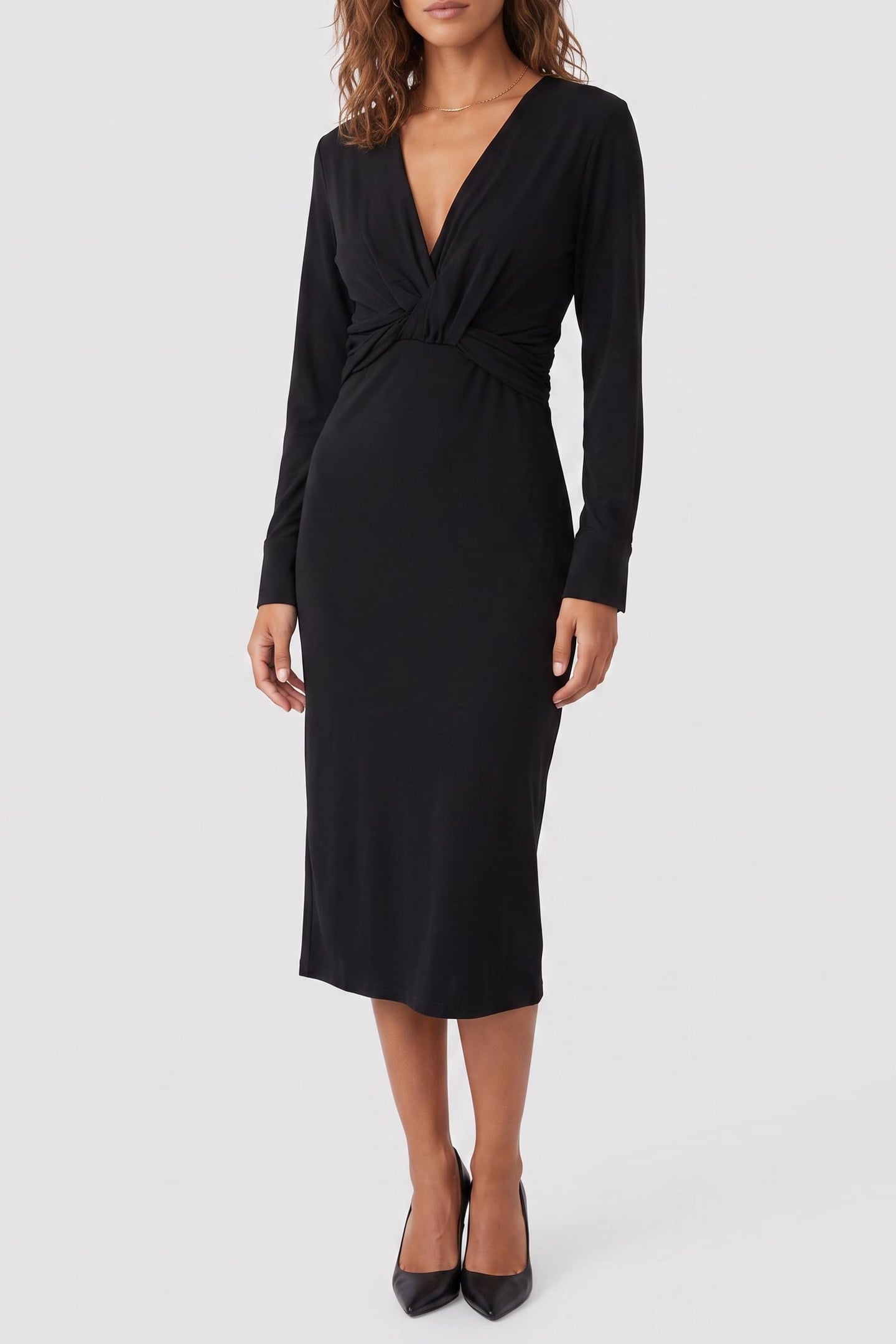 MATILDE LS WRAP DRES JET BLACK A996 1