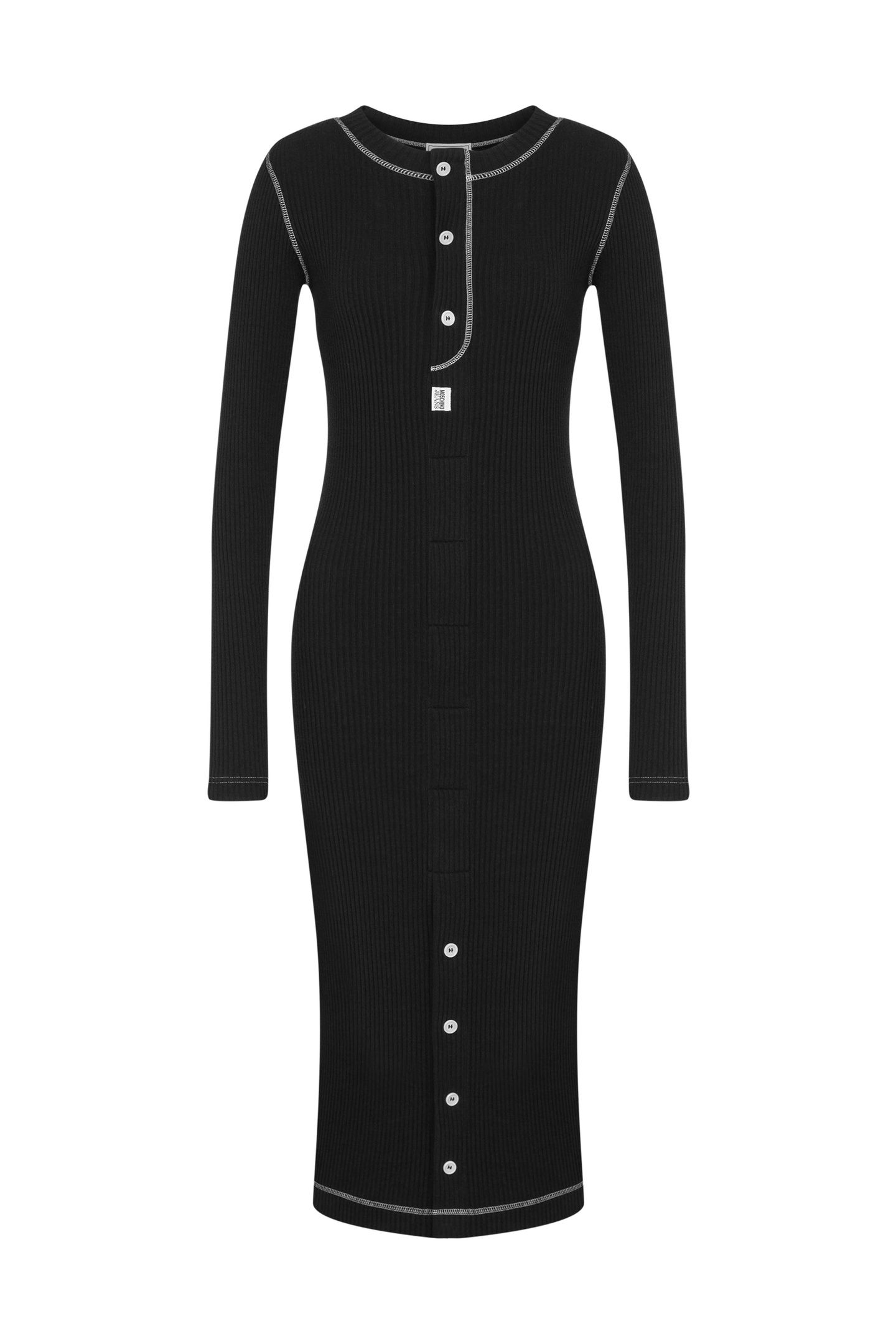 RIBBED COTTON DRESS BLACK 3