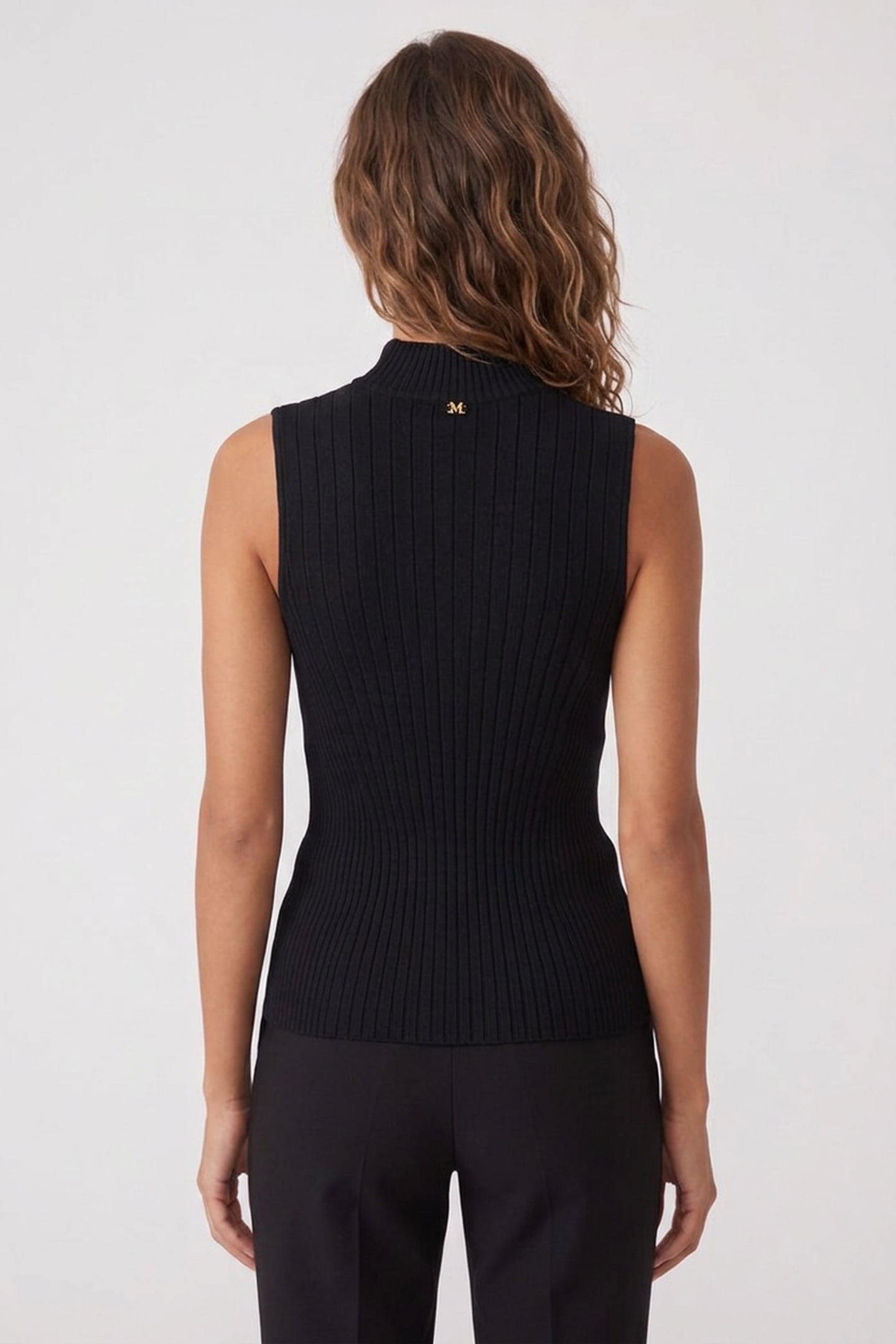 AGATHE SL MOCK NECK JET BLACK A996 2