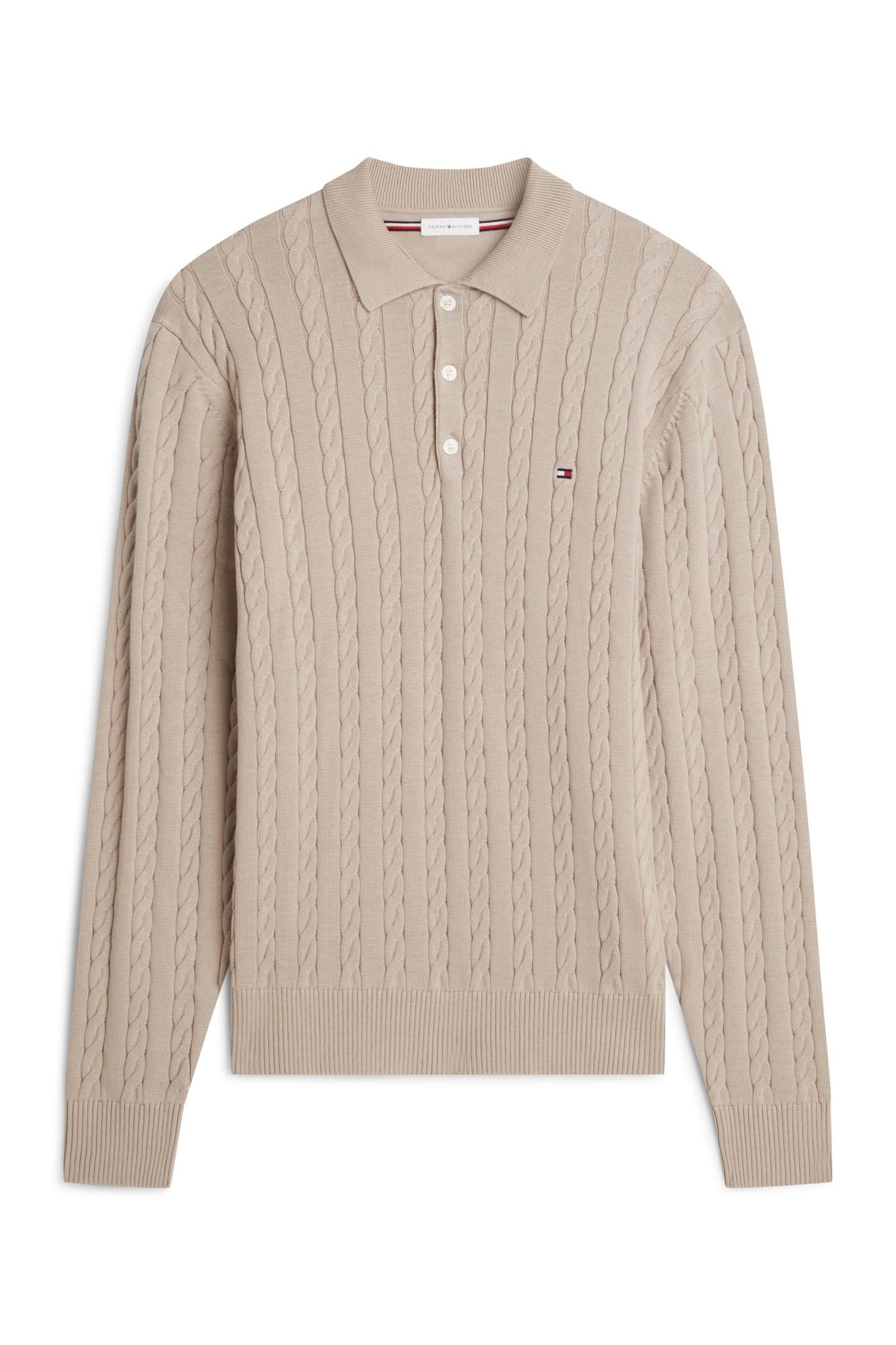 CABLE KNIT POLO JUMPER BATIQUE KHAKI 4