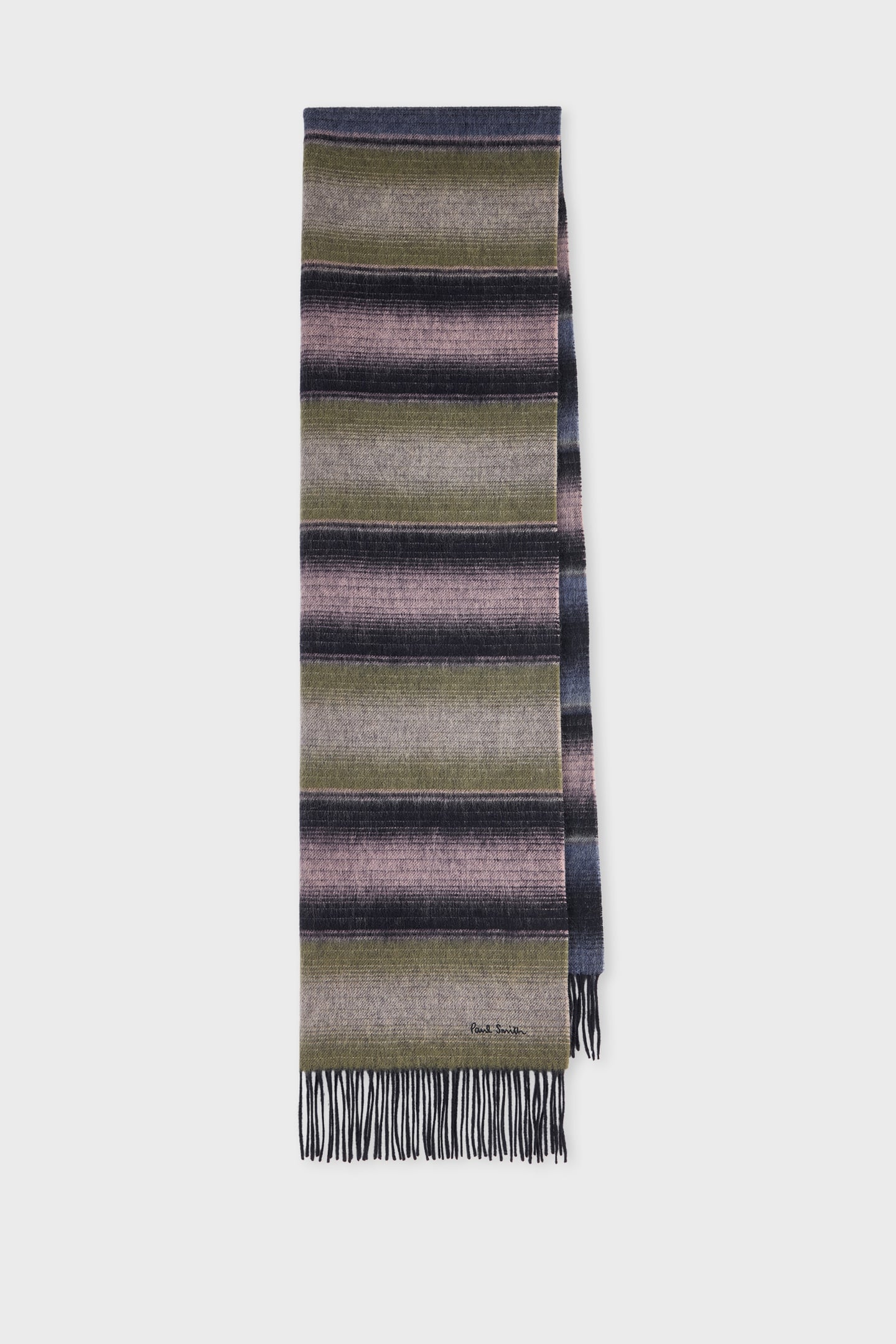 MEN SCARF DEGRADE STRIPE NAVY 4