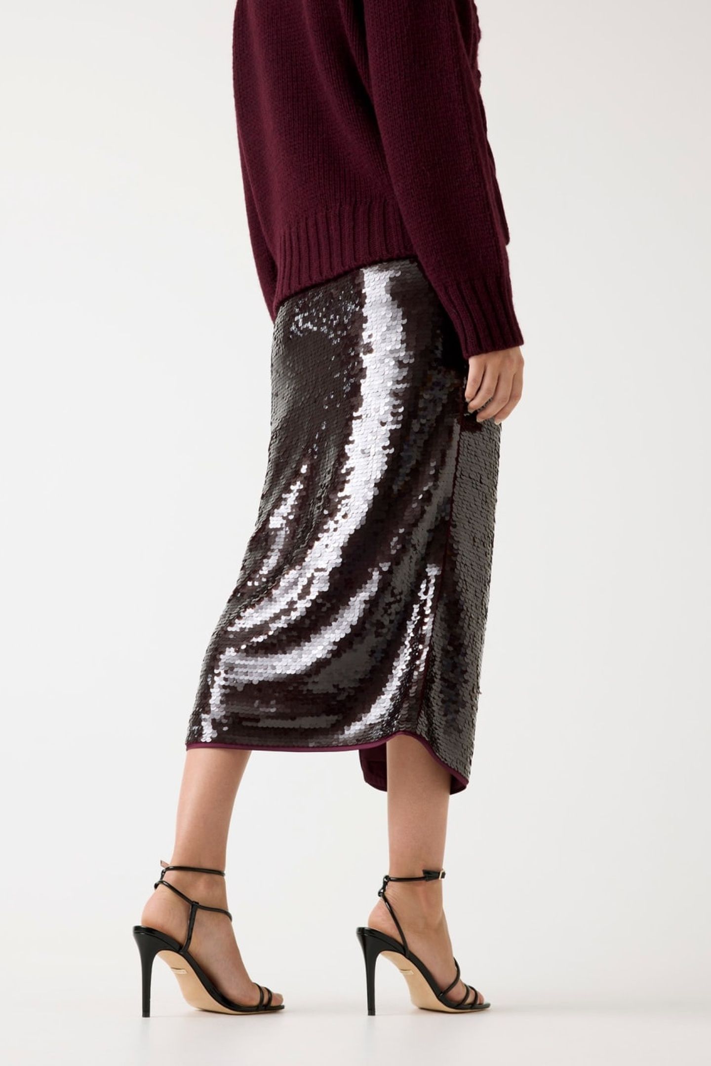 MISTY SIDE SPLIT MID SEQUINS REGAL PLUM M 6