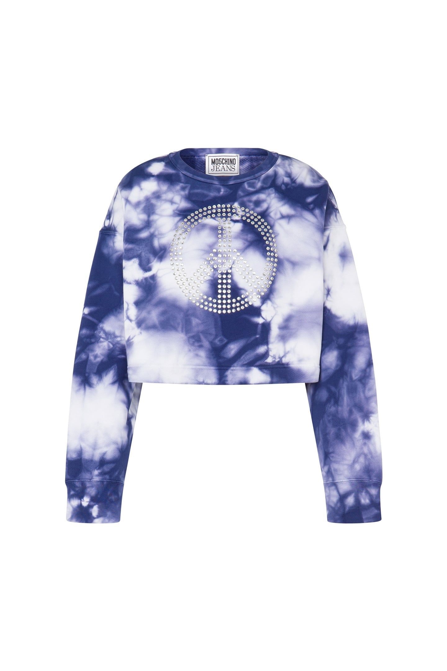 TIE DYE CROPPED SWEATSHIRT BLUE 3