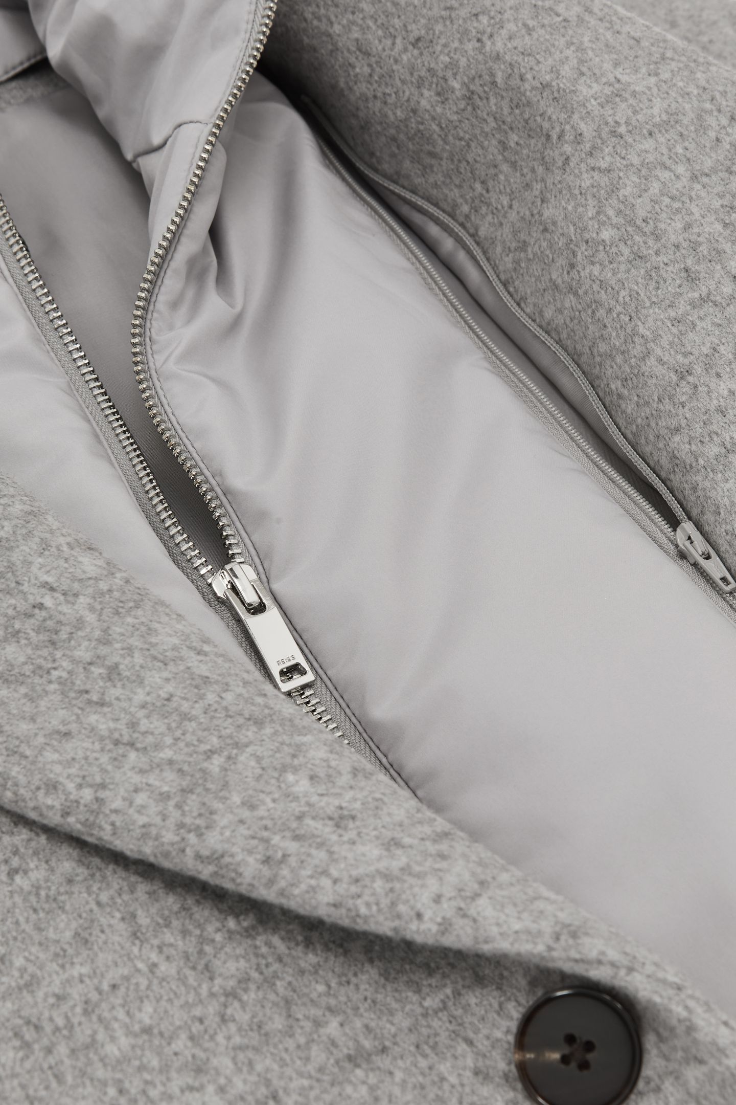 LS SB WOOL INTERNAL GILET OVERCOAT SOFT GREY 5