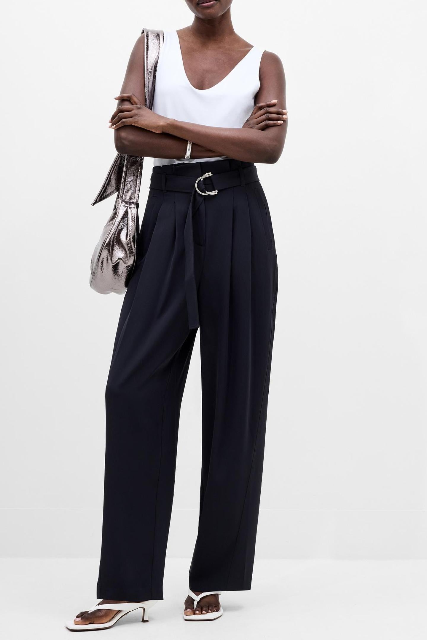 VINNIE D.RING BELTED TROUSER NAVY NAVY 1