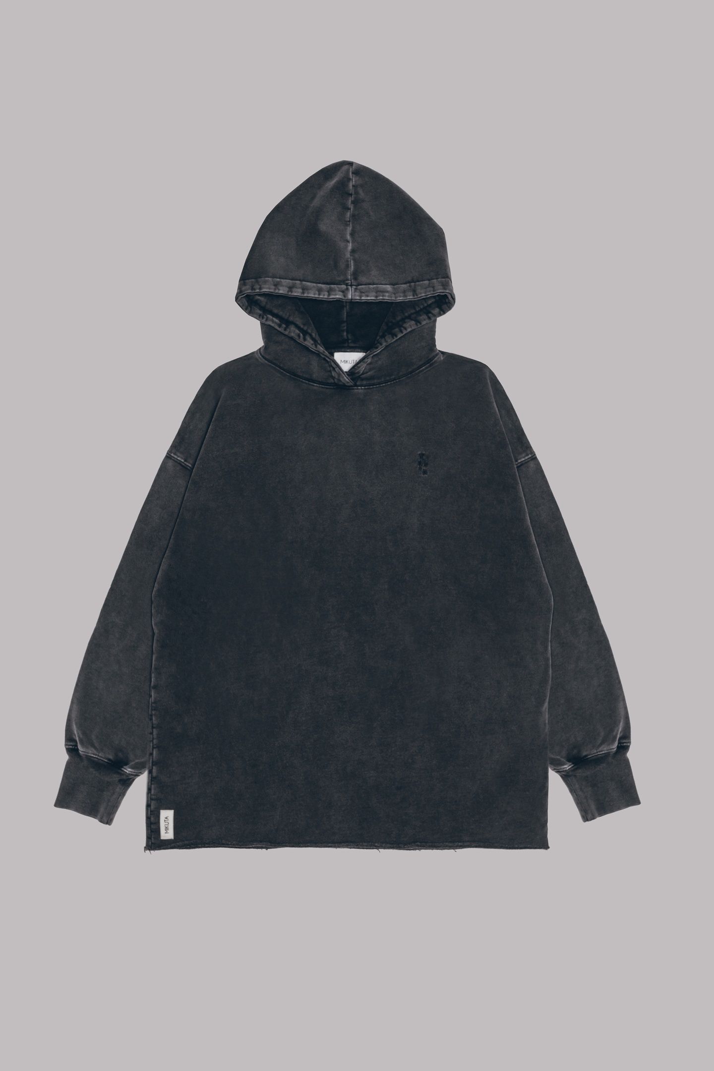 THE GREY FADED LONG BASE HOODIE GREY 3