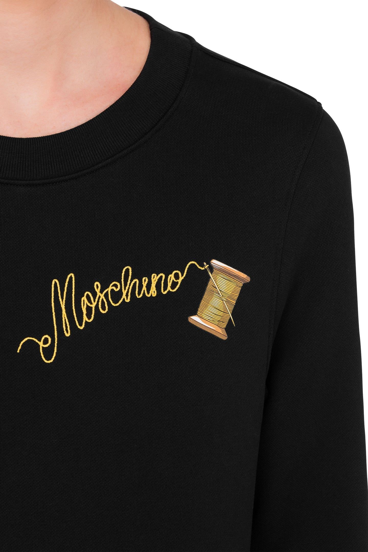ORGANIC COTTON SWEATSHIRT SARTORIAL LOGO EMBROIDERY BLACK 4