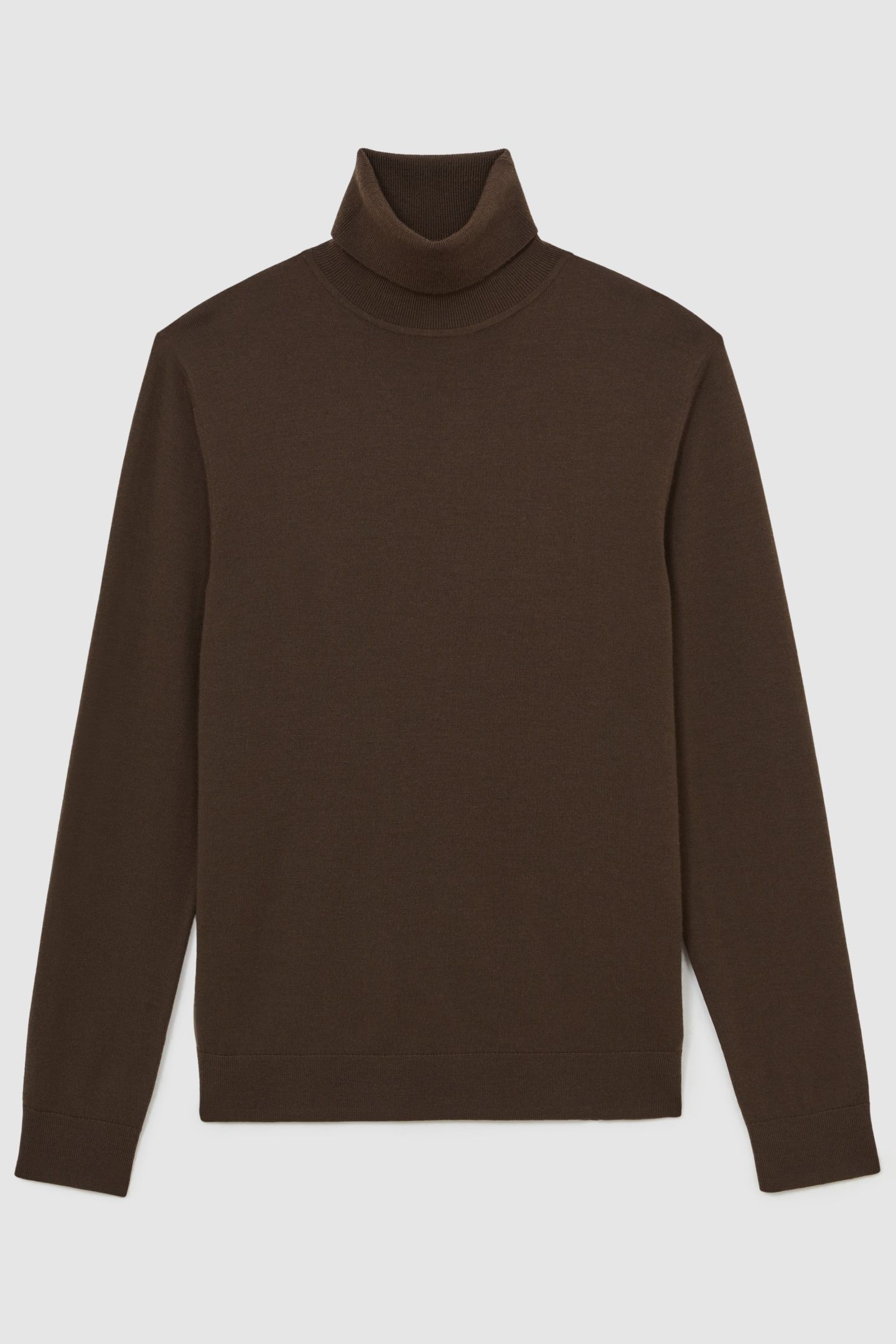 LS ROLL NECK MERINO WOOL JUMPER CHOCOLATE BROWN 3