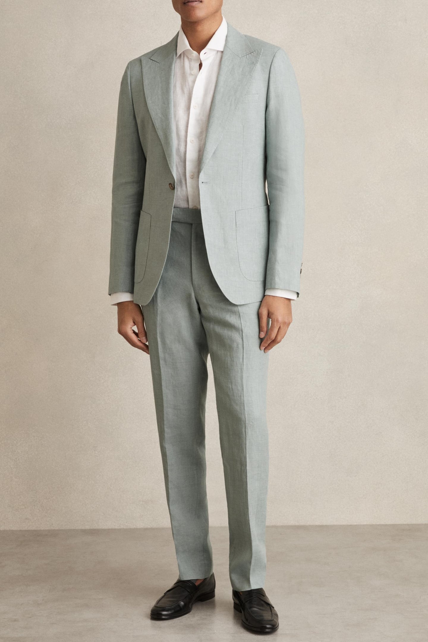SB 2B NOTCH LINEN BLAZER OCEAN GREEN 1