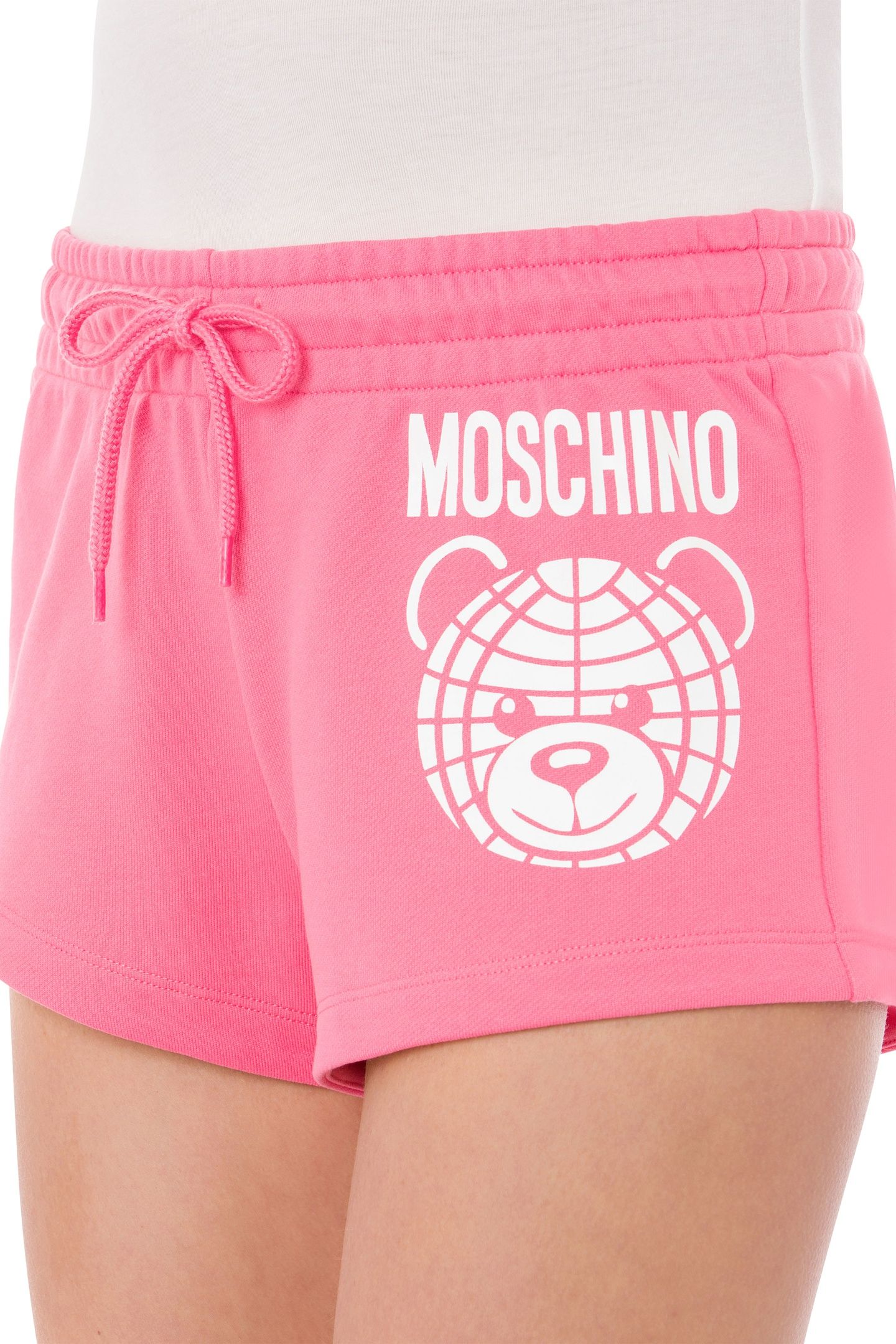 MOSCHINO TEDDY BEAR ORGANIC FLEECE SHORTS PINK 4