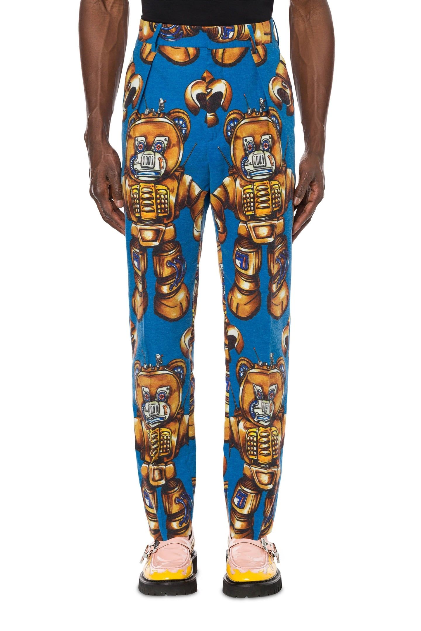 ROBOT BEAR FLANNEL TROUSERS BLUE 1