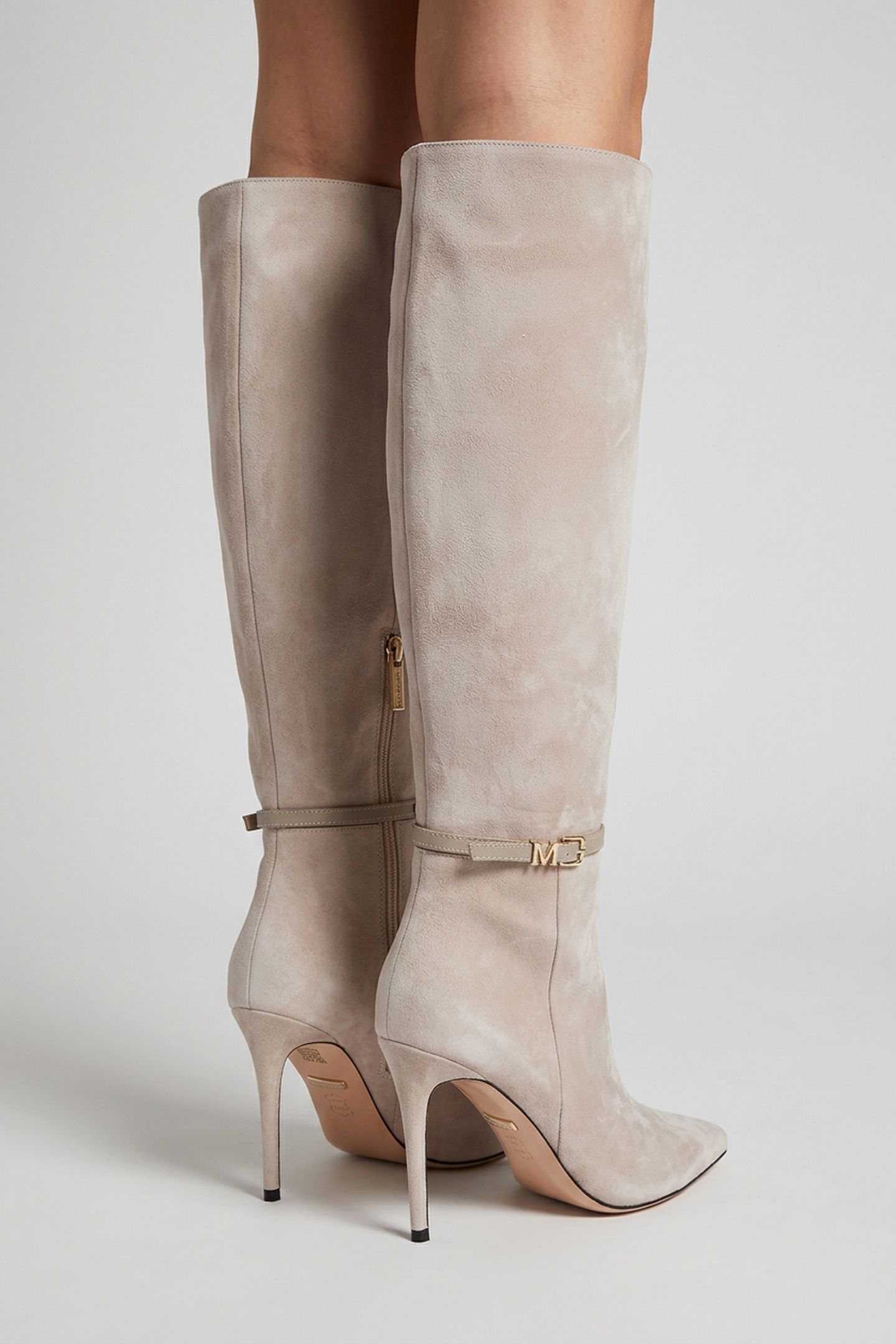 TUBULAR SHAFT BOOT VELVET TAUPE SUEDE 2