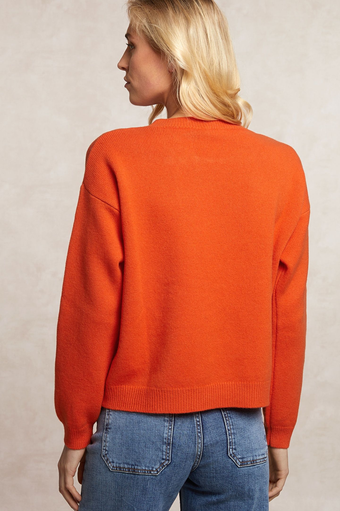 LAMBSWOOLEN CREW NECK SWEATER ORANGE 2