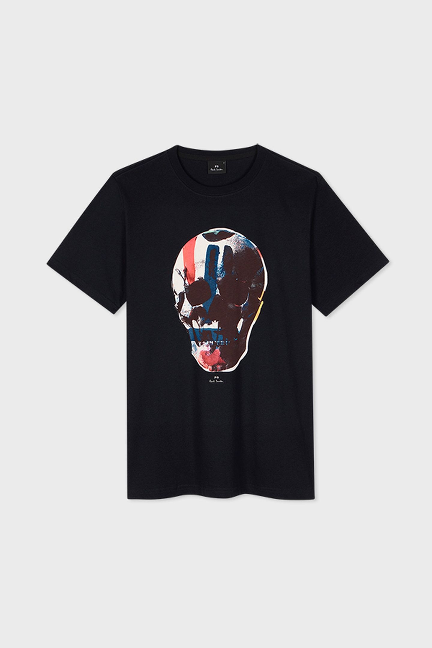 MENS REG FIT SS T SHIRT SKULL RED BLUE VERY DARK NAVY 6