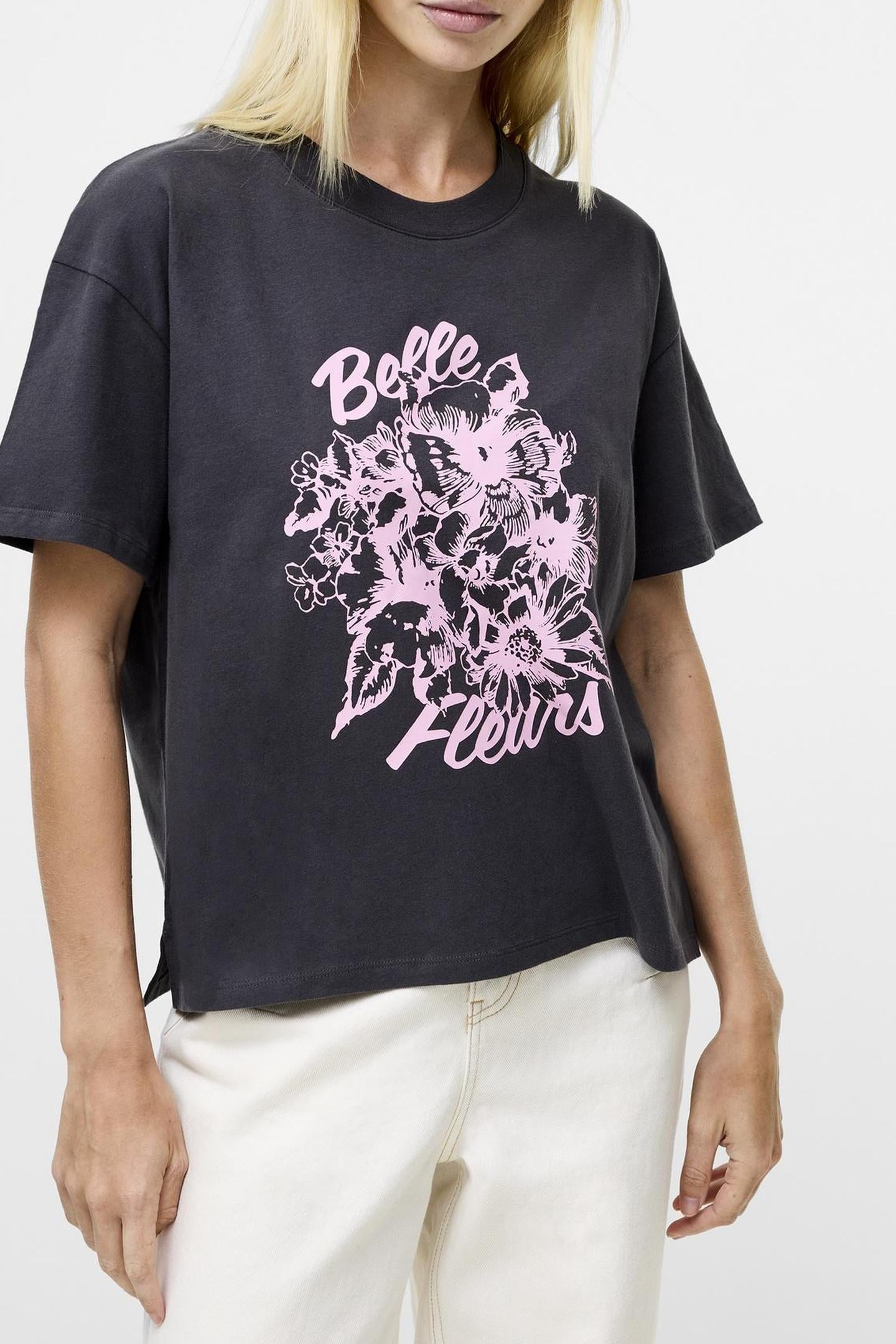 BELLE FLEURS GRAPHIC TEE GRAPHITE/ROSE PINK GRAPHITE/ROSE PI 2