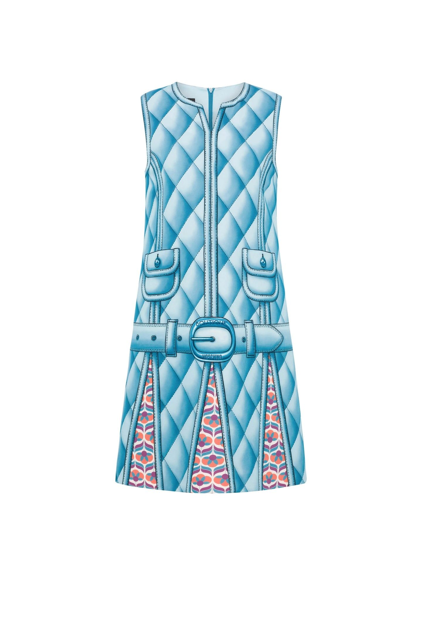 TROMPE L'OEIL PRINT DRESS BLUE 3