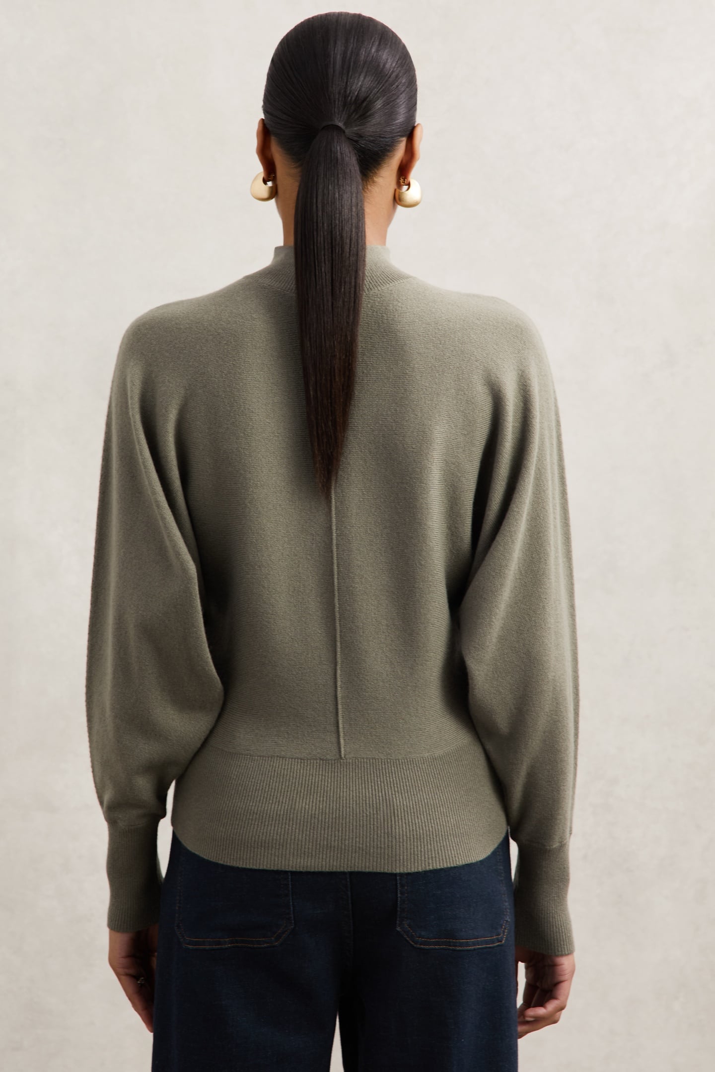 FUNNEL NECK JUMPER SAGE GREEN 2