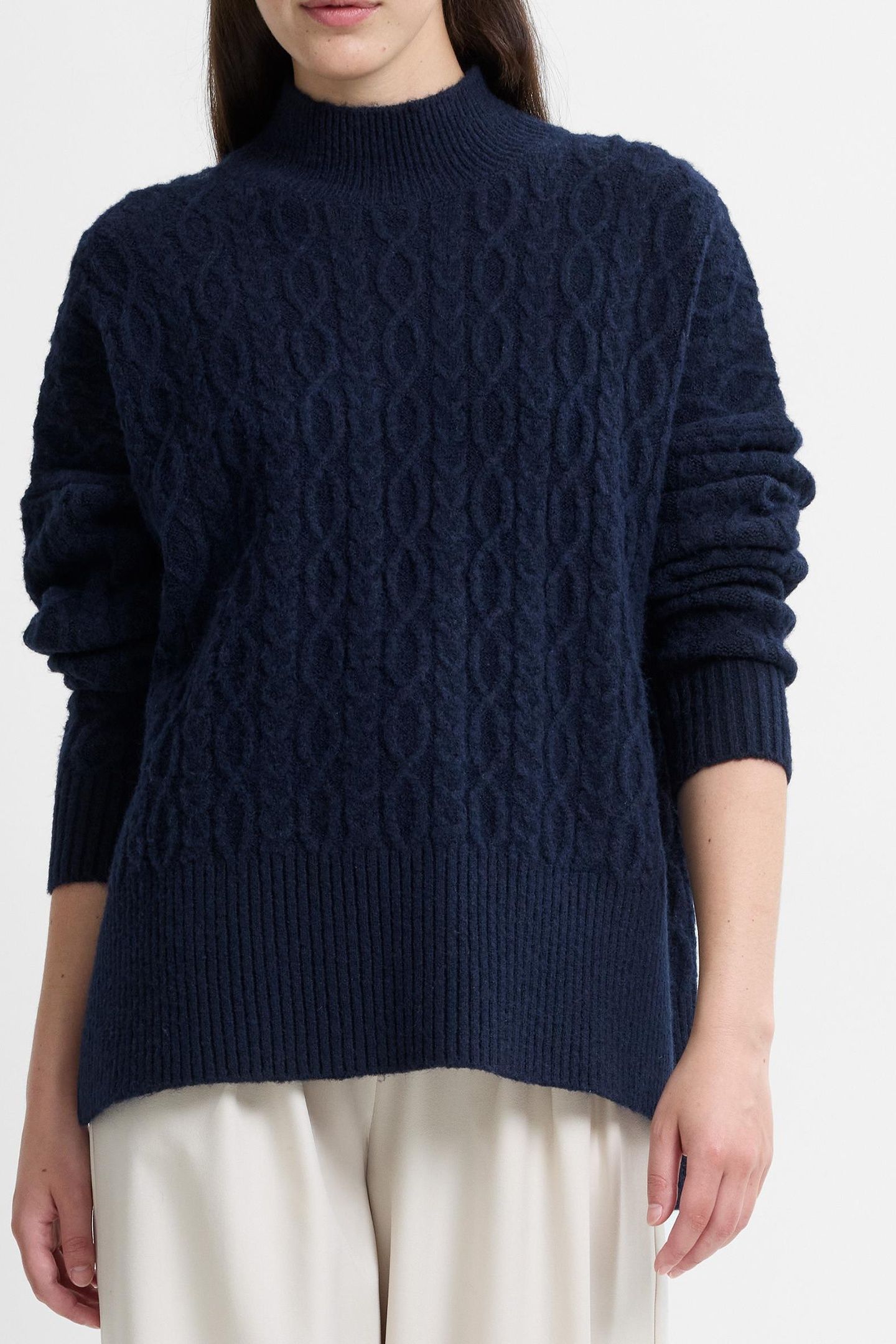 TINA KNITS SIDE SPLIT JUMPER NAVY 1