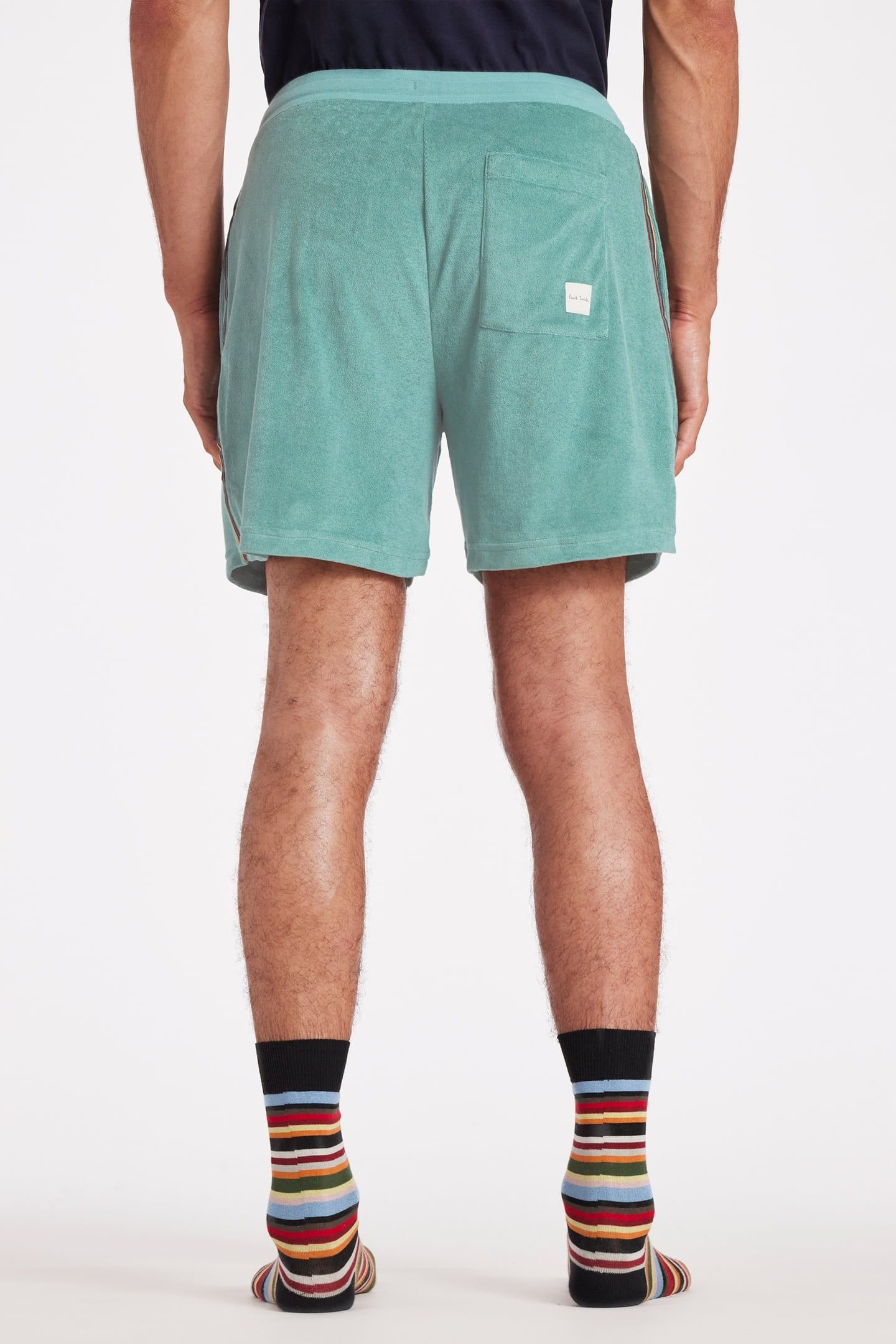 MEN SHORT TOWEL STRIPE TURQUOISE 2