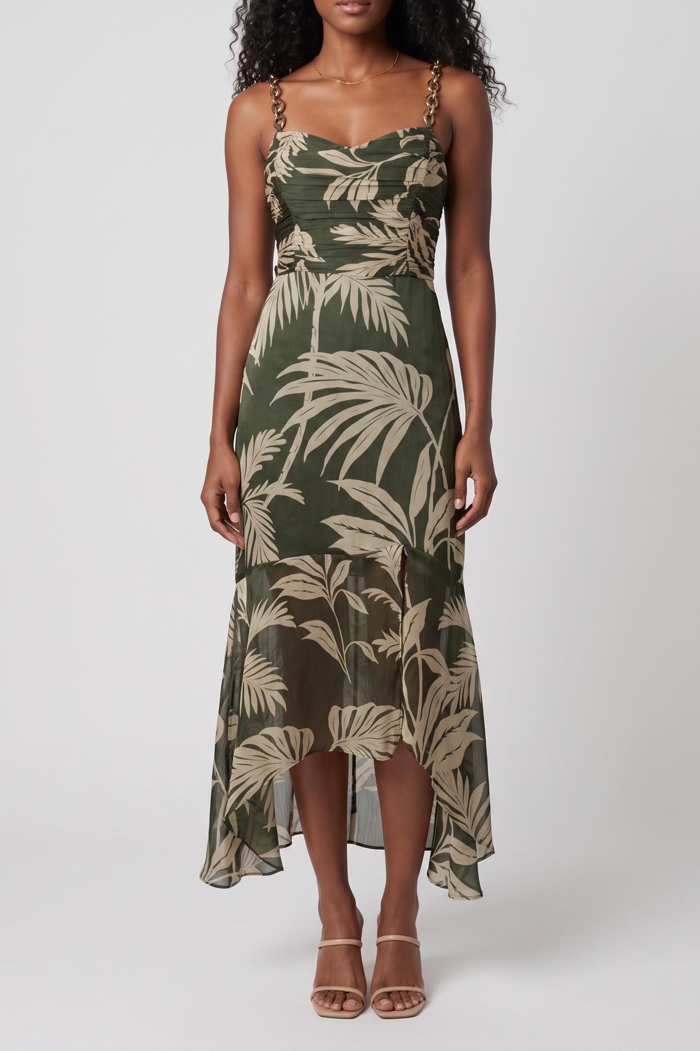 SL STACIE DRESS FOREST TROPICAL PRIN 1