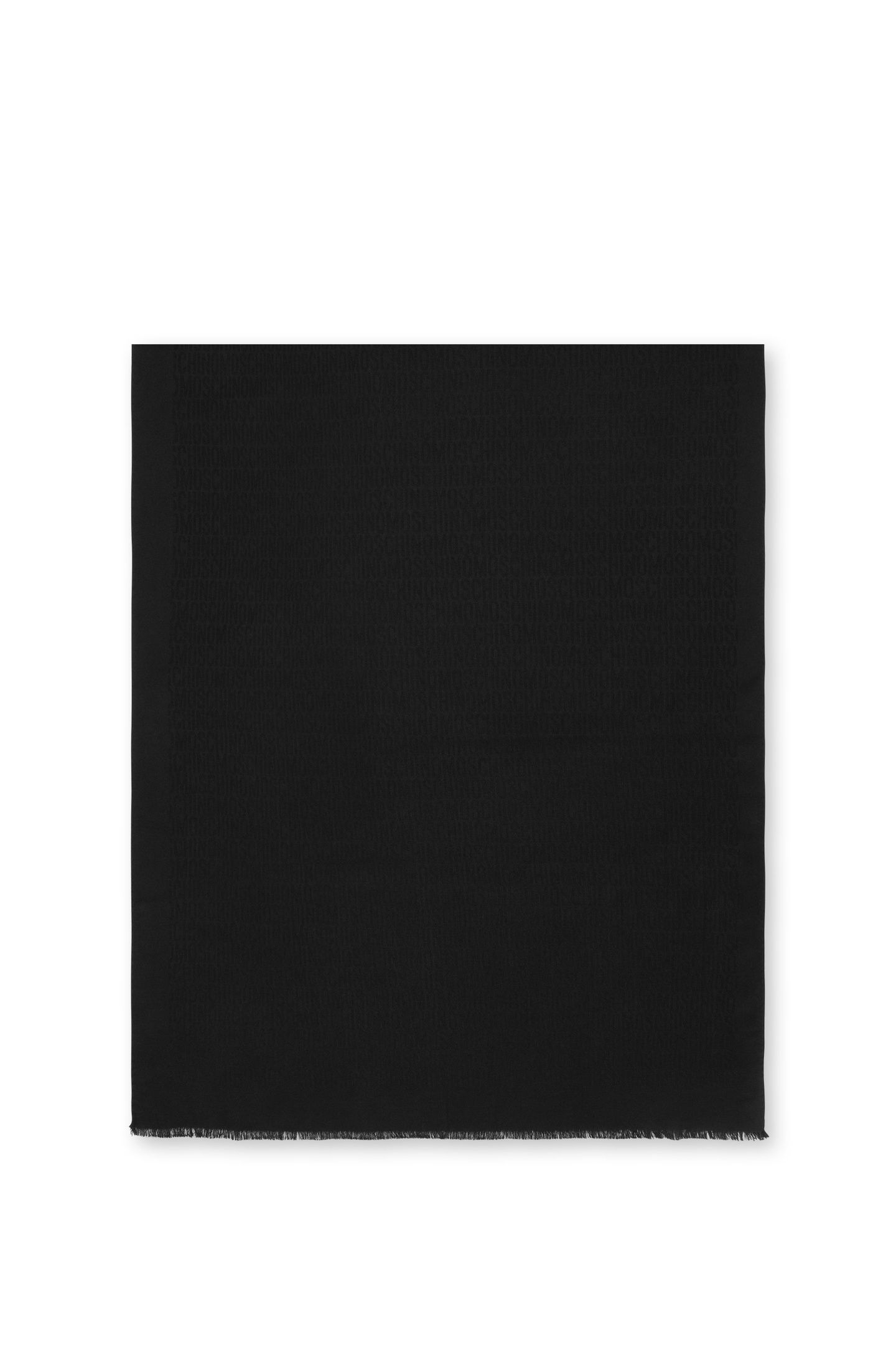ALLOVER LOGO SILK AND WOOL SCARF BLACK 2
