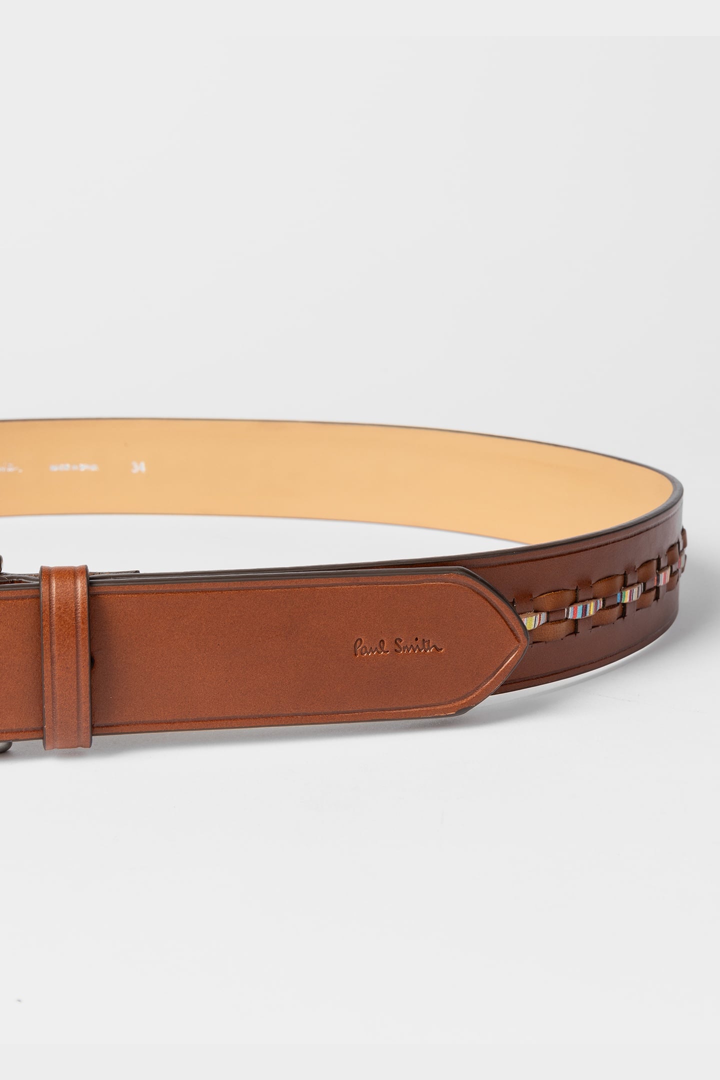 MEN BELT WOVEN INSET HAZELNUT 2