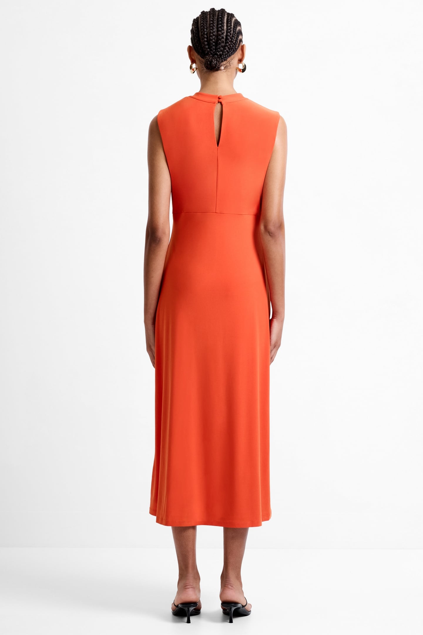 SAMIRA TWIST MIDAXI DRESS FLAME ORANGE 3