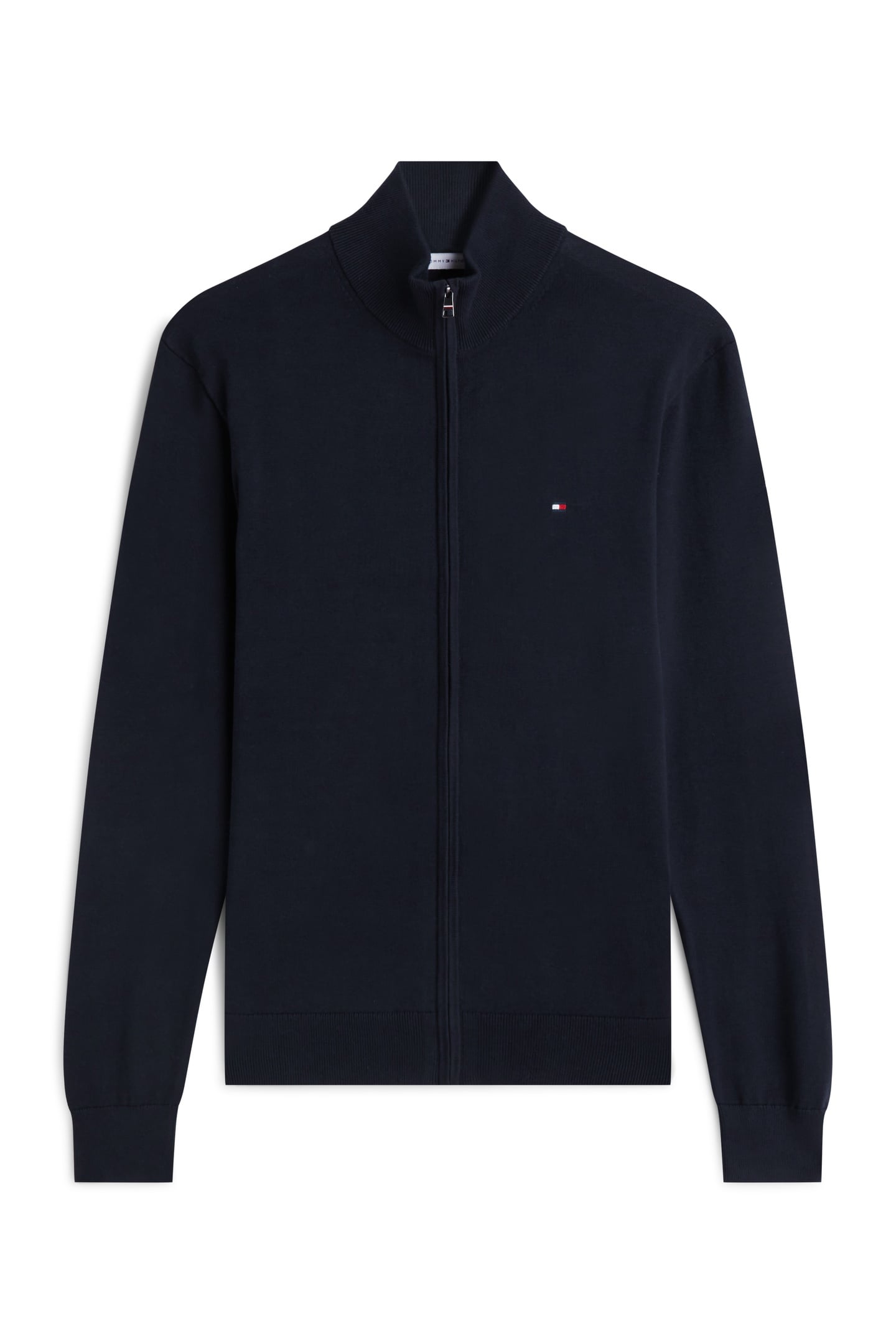 ESSENTIAL COTTON ZIP SWEATER NAVY BLUE/IVORY PETAL 5