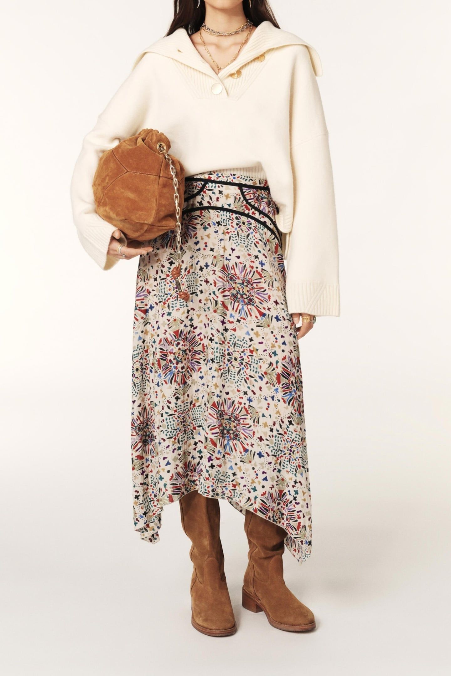 MID-LENGTH SKIRT BEIGE 4