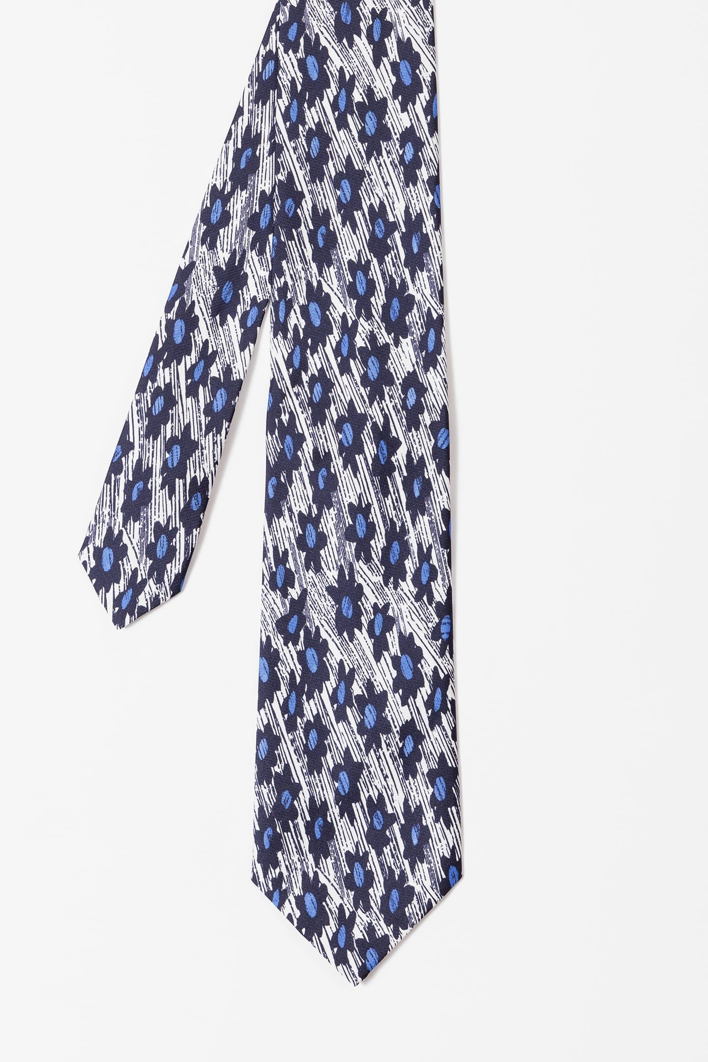 MEN TIE WOVEN DAISY WHITE 1