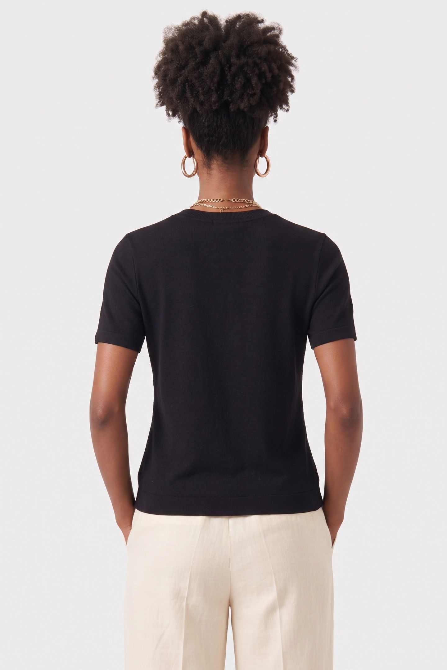 ANNA SS ROUND NECK T JET BLACK A996 2