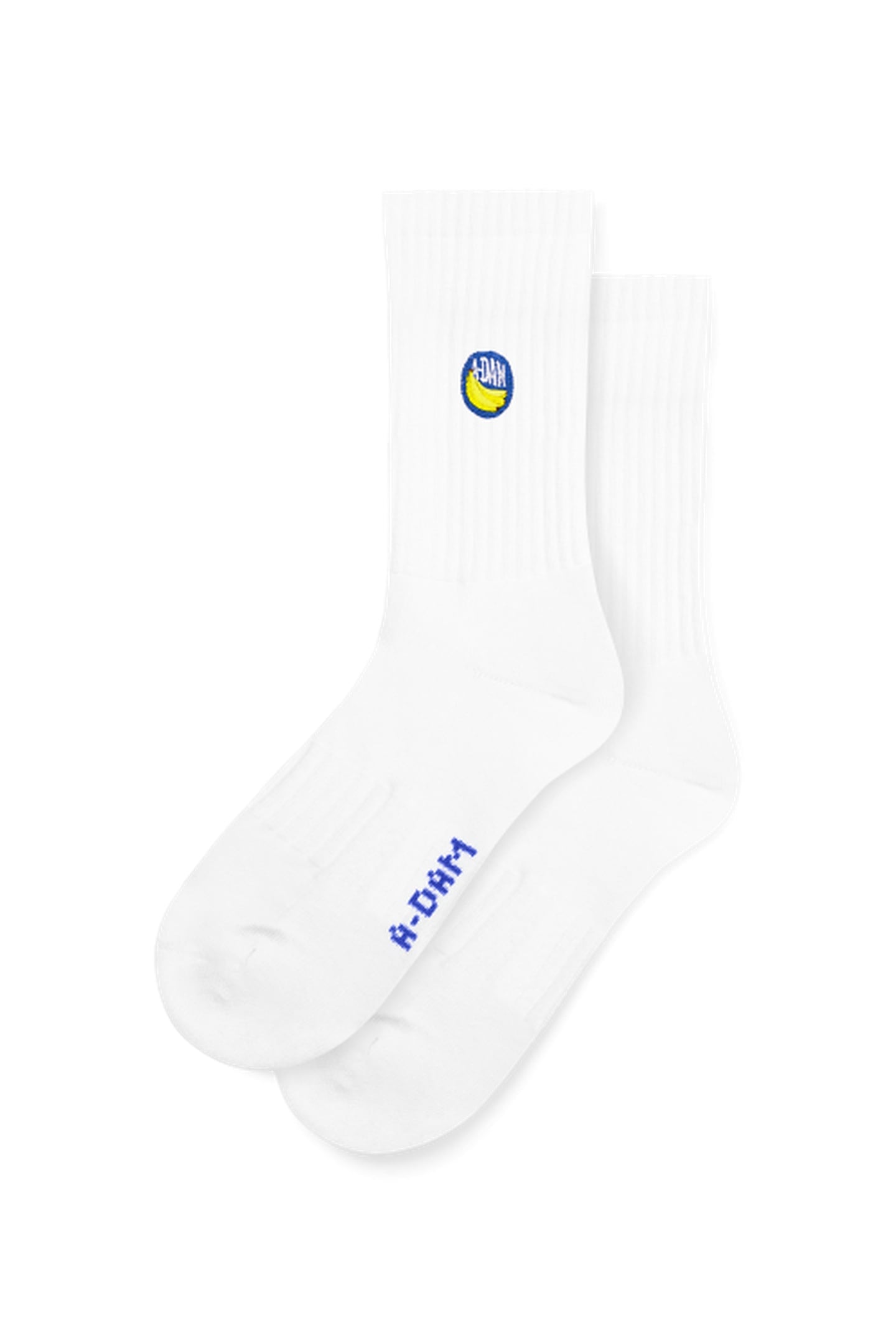 A-DAM 3-PACK CREW SOCKS WHITE BANANA STICKER WHITE 4