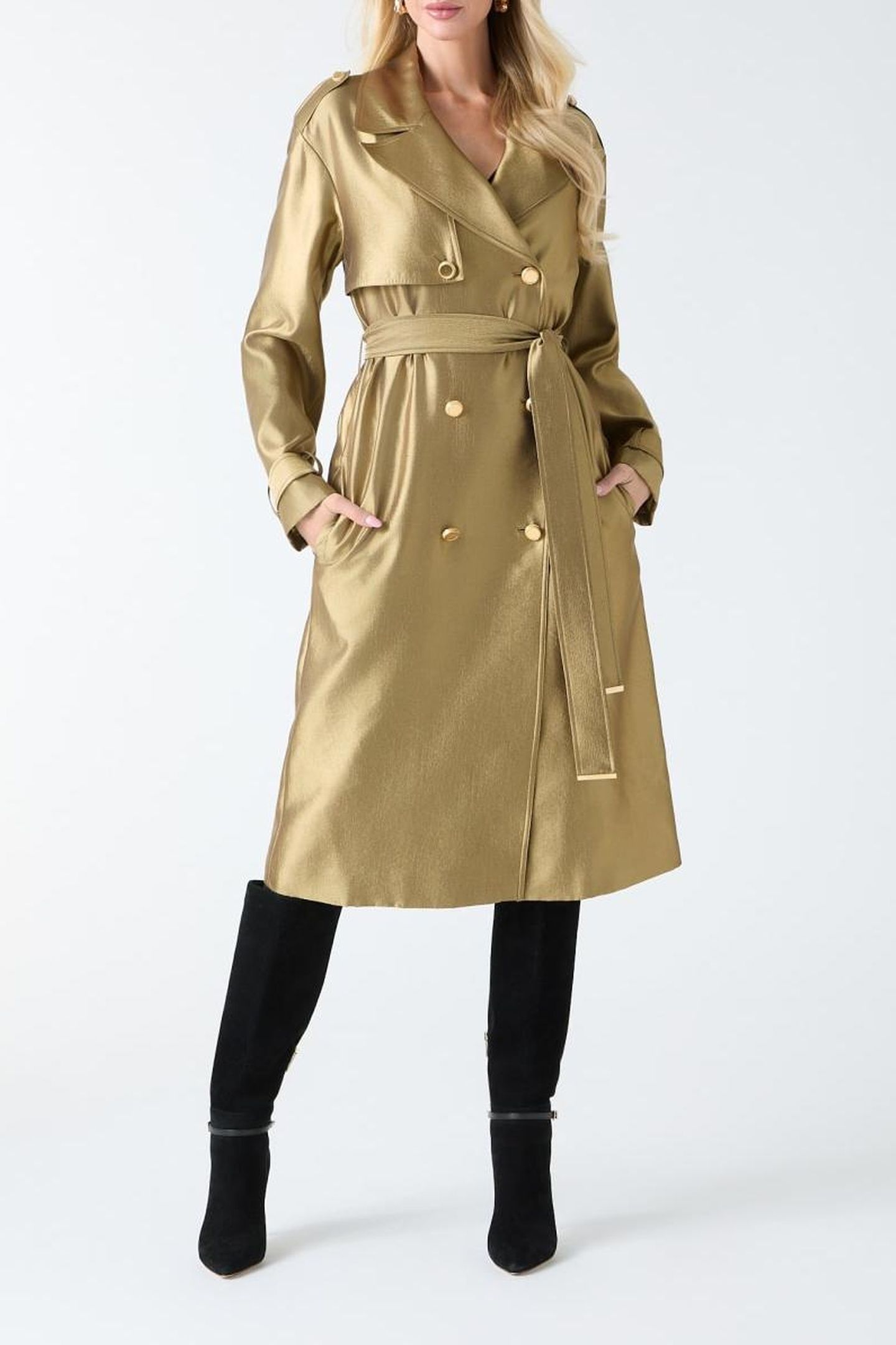 MILLA TRENCH COAT ANTIQUE GOLD MULTI 4