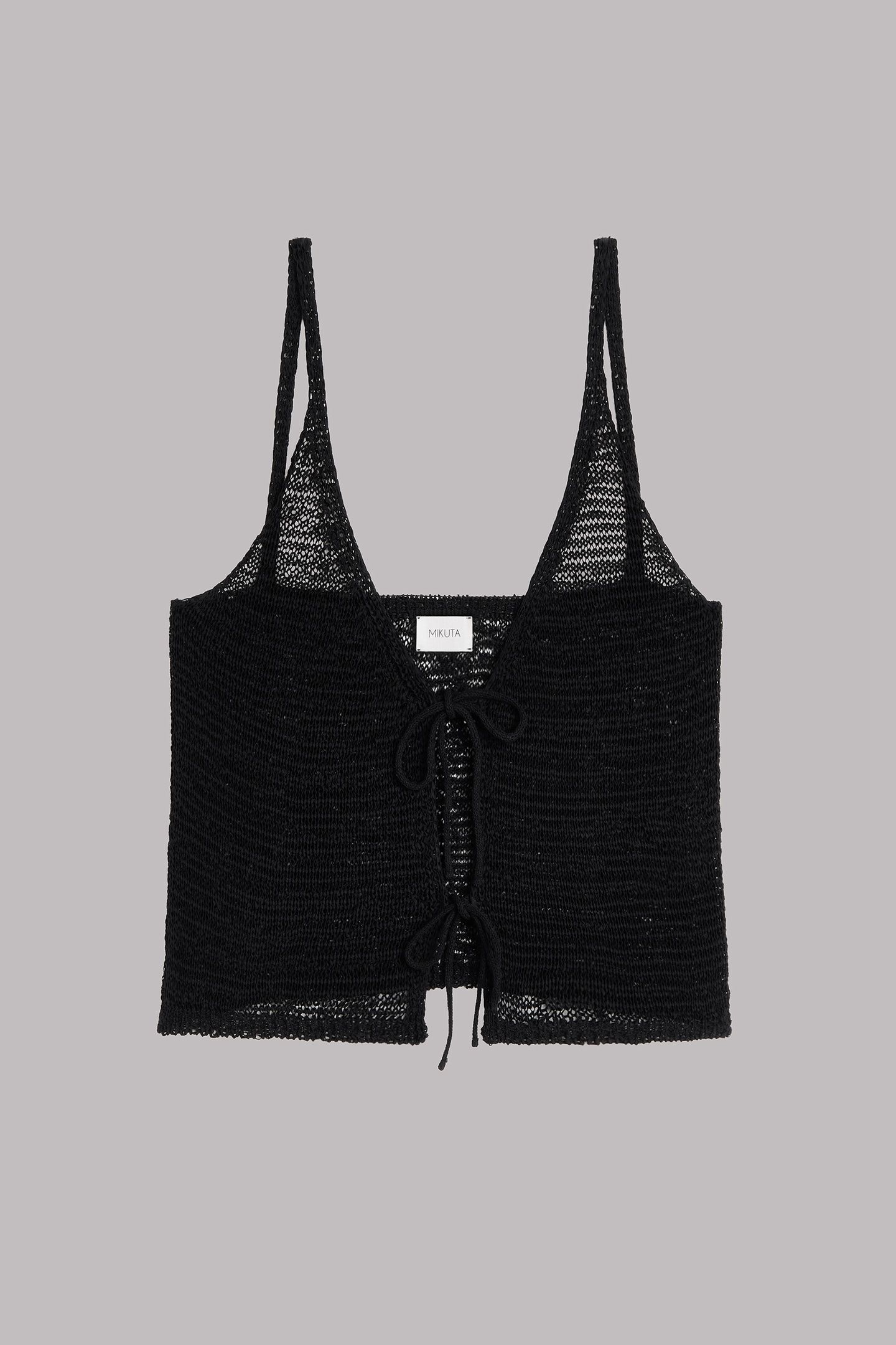 THE BLACK KNITTED VEST TOP BLACK 3