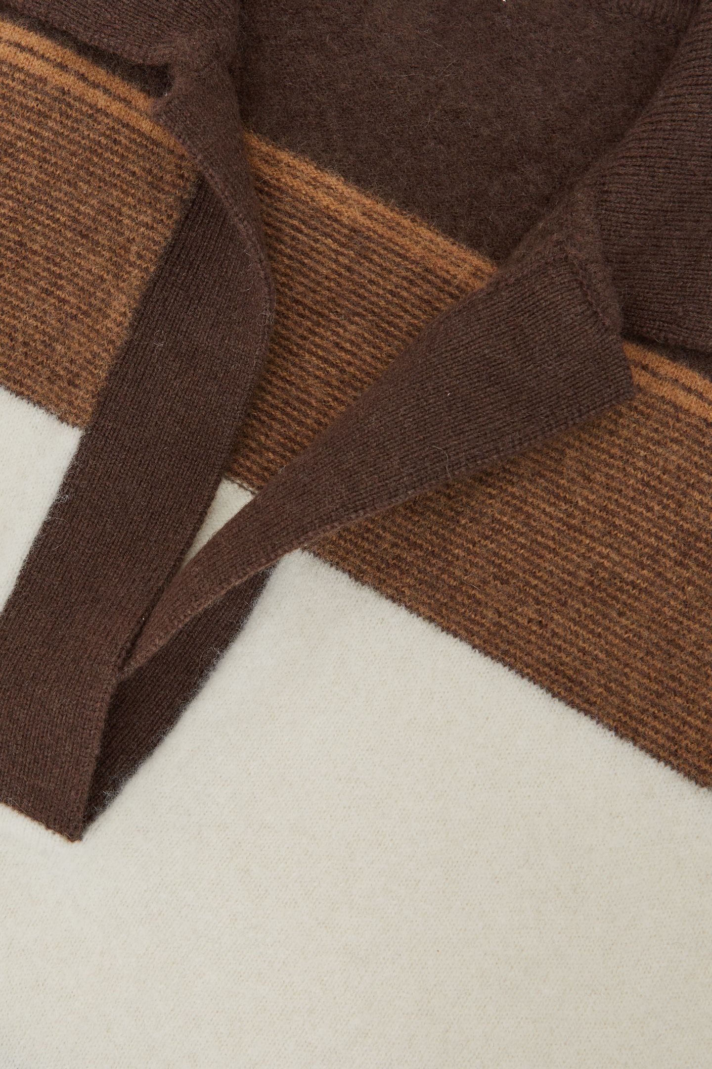 STRIPE CASHMERE BLEND JUMPER CHOCOLATE/CREAM 6