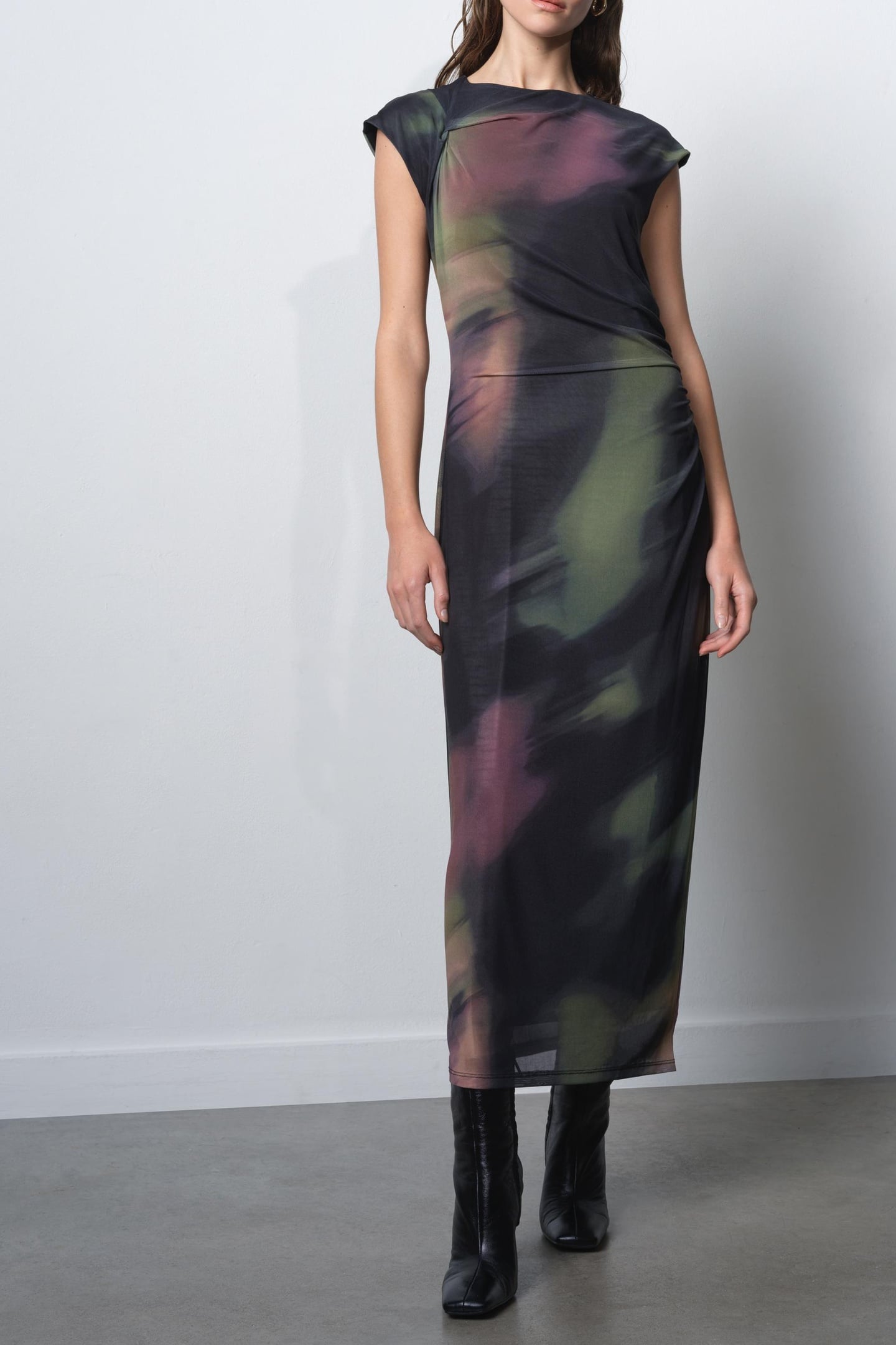 LARA TERISSA MESH DRESS LARA GREEN MULTI 1