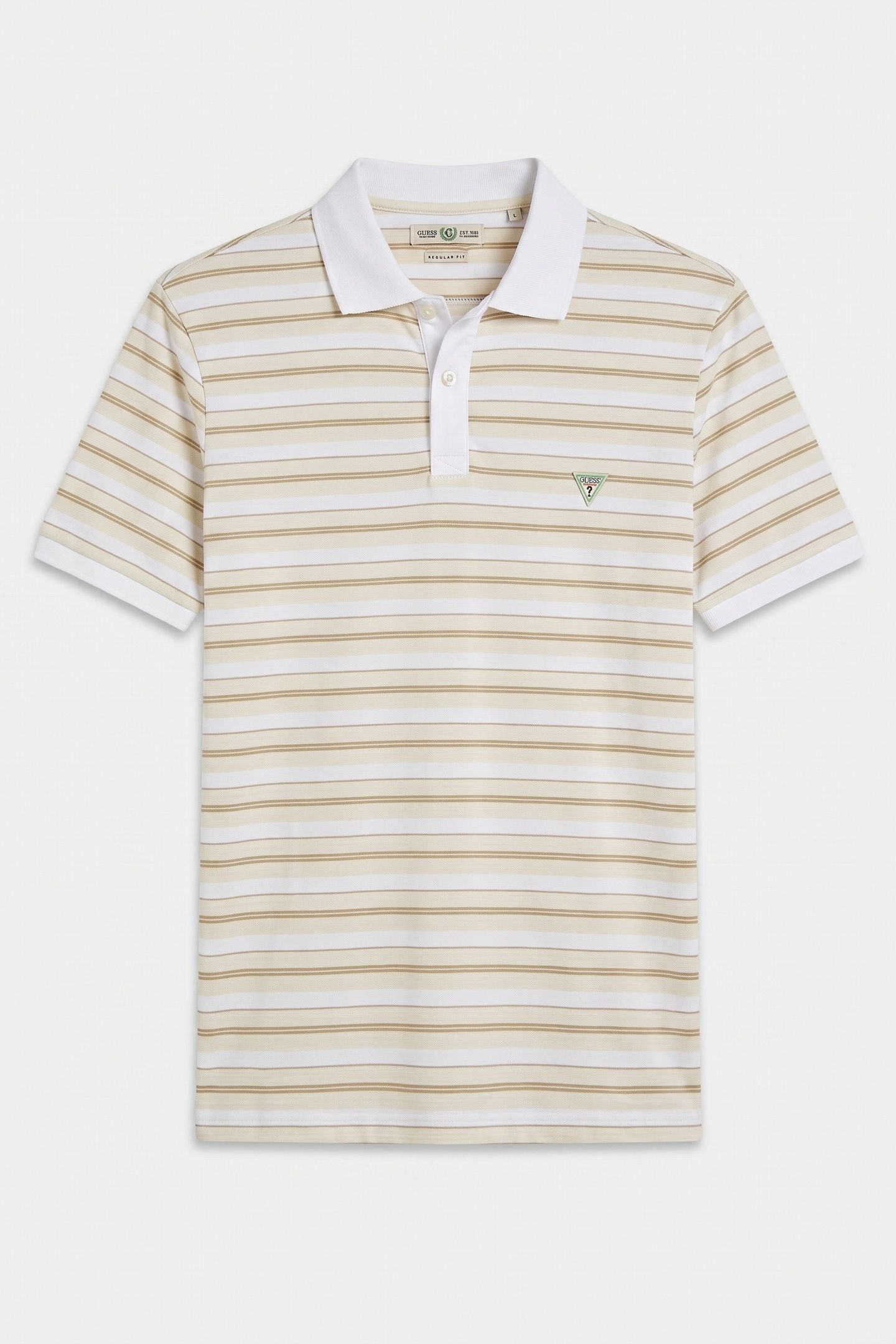 YARN DYE STRIPED SS WHITE / QUICK SAND S 3