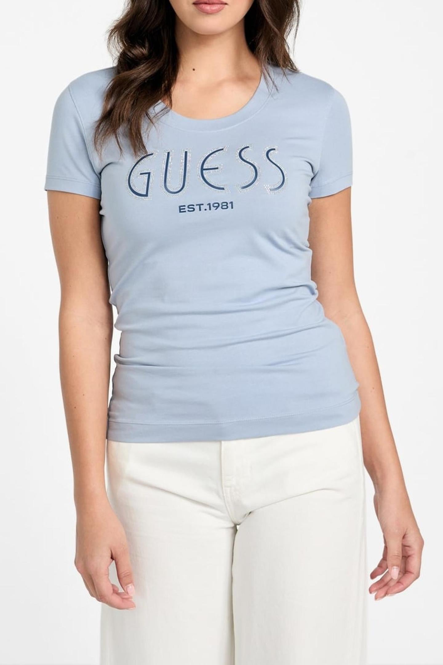 CN SS GUESS LOGO TEE NIMBUS BLUE 2