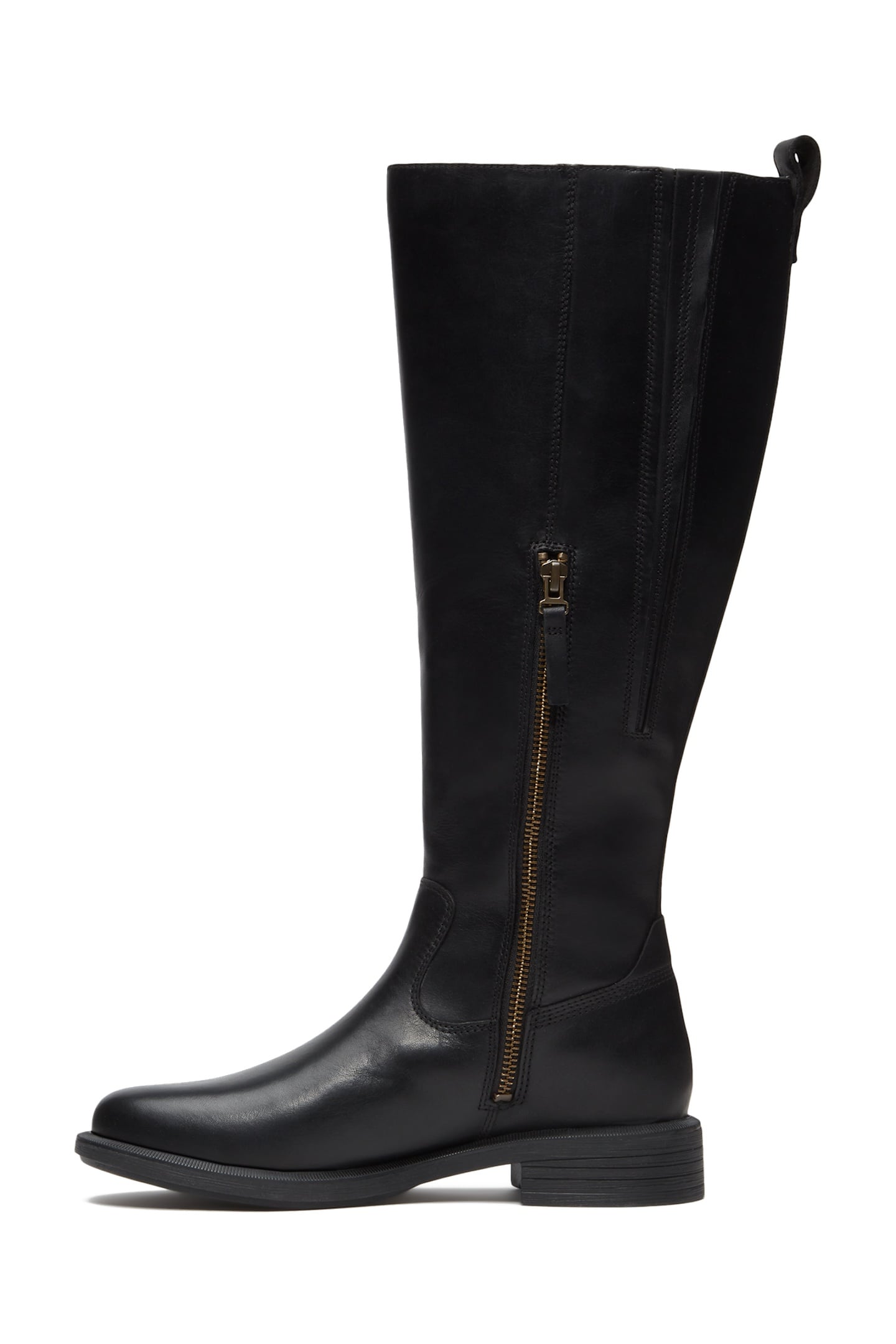 VERONA SQUARE TALL ZIP UP BOOT BLACK FULL GRAIN 9