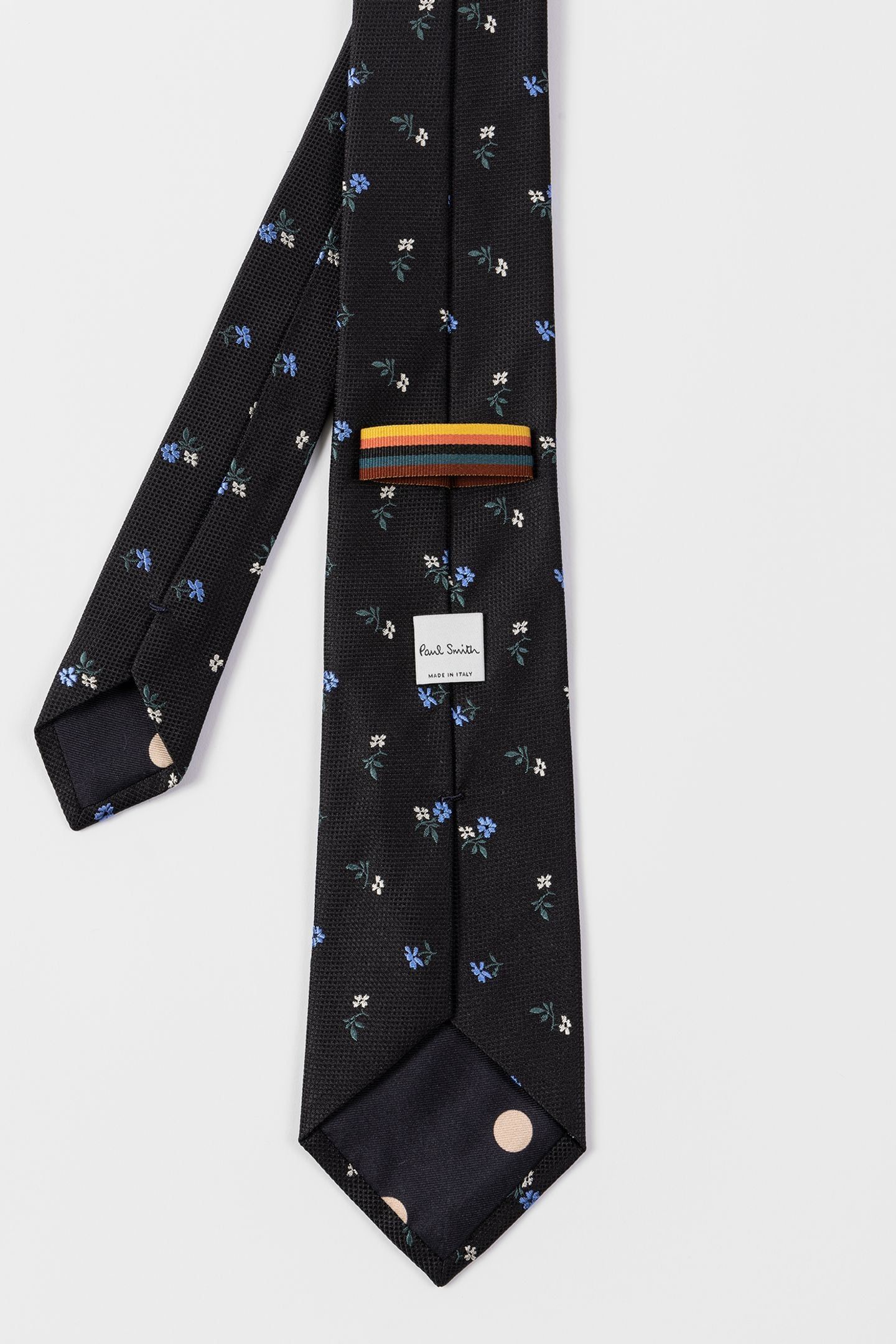 MEN TIE MINI FLOWERS BLACK 2