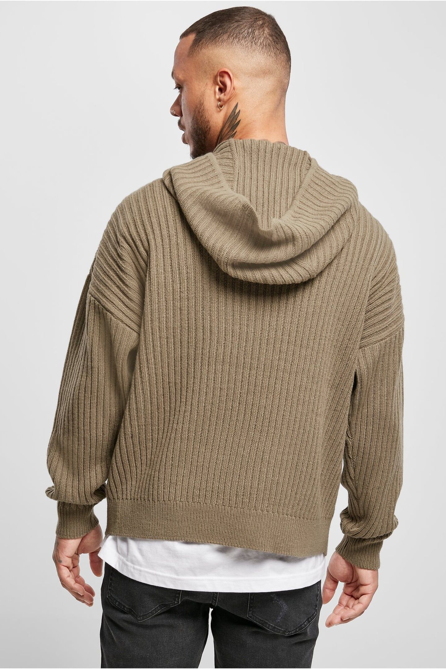 KNITTED HOODY DARKKHAKI 2