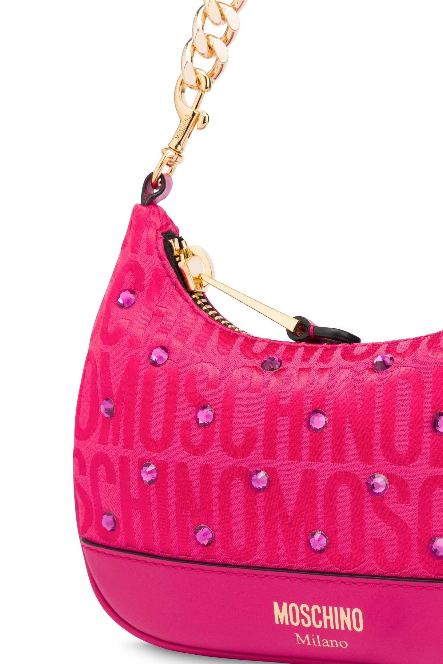 ALLOVER LOGO MINI BAG WITH RHINESTONES PINK 4