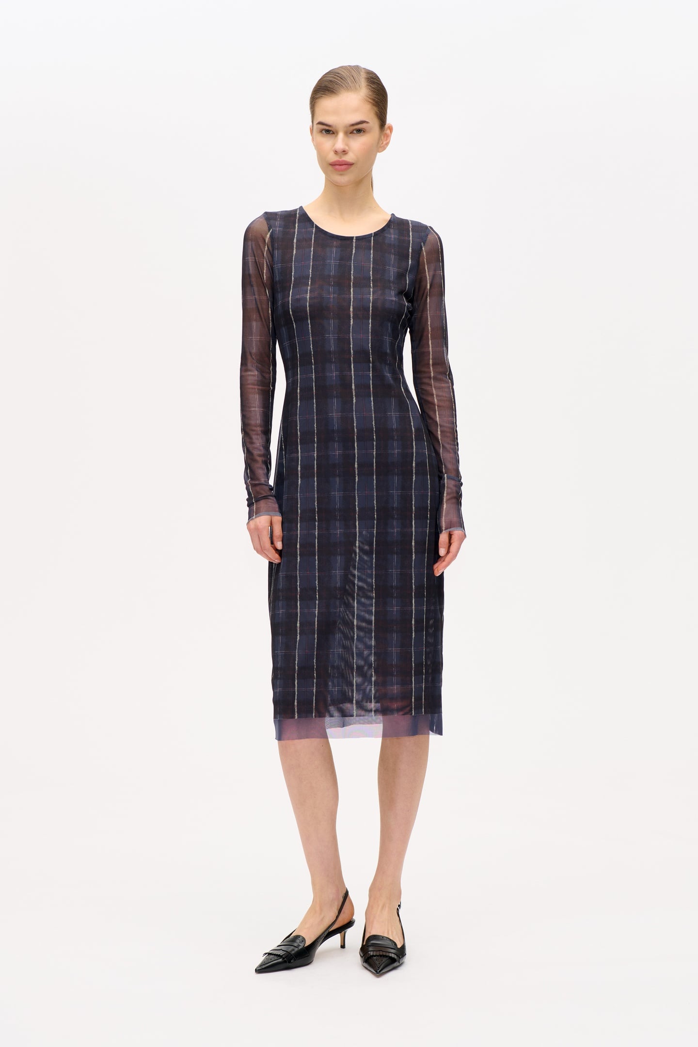 JOLANDI DRESS NAVY CHECK 1