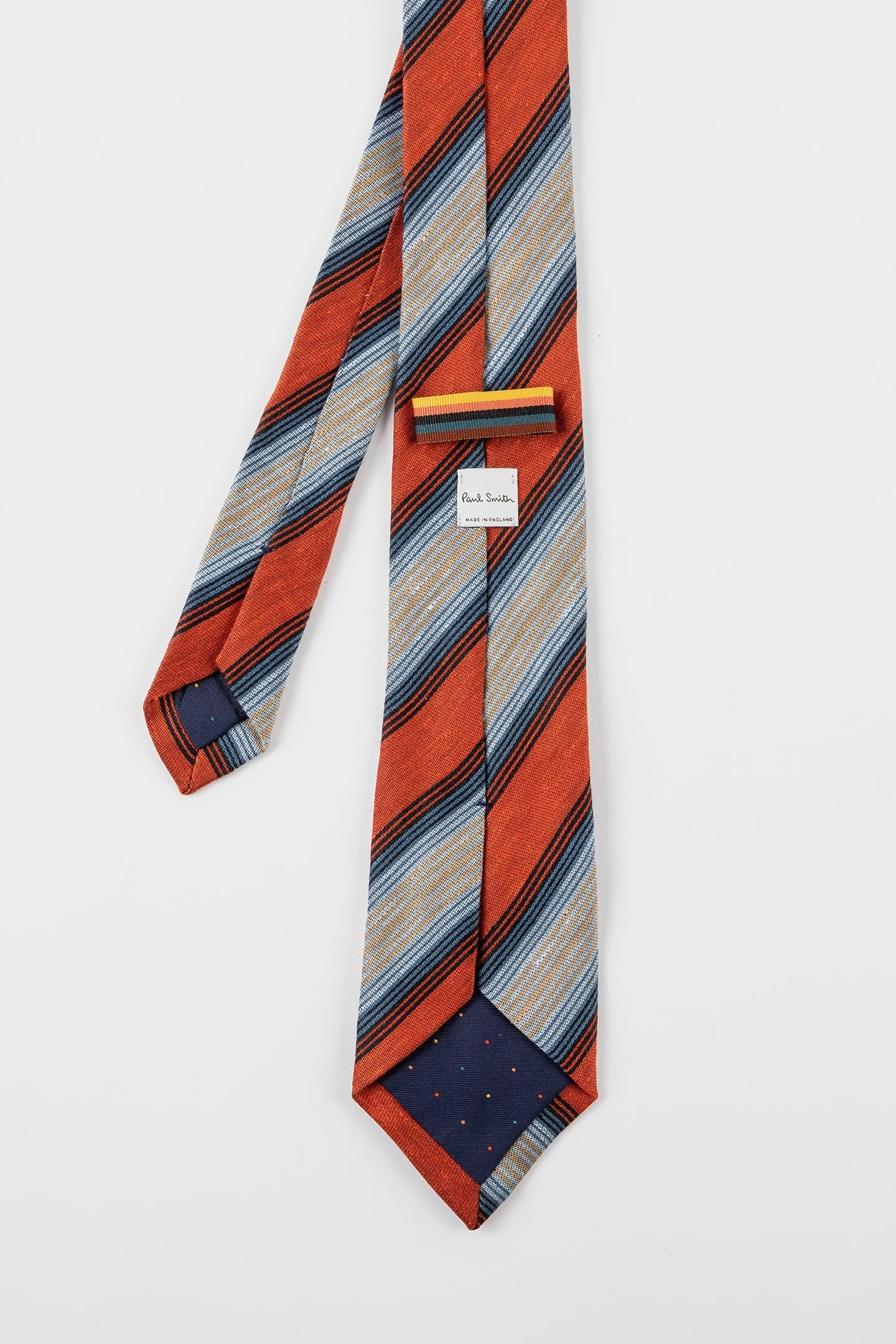 MEN TIE LINEN STRIPE RED 2
