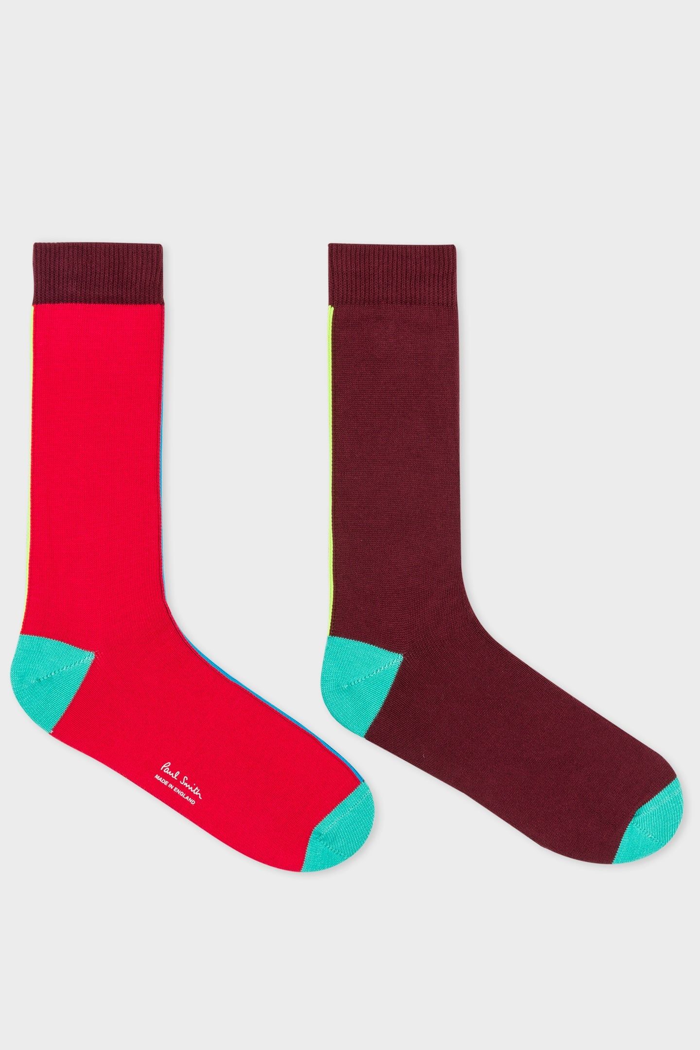 MEN SOCK VERTICAL BLK BURGUNDY/ BORDE 1